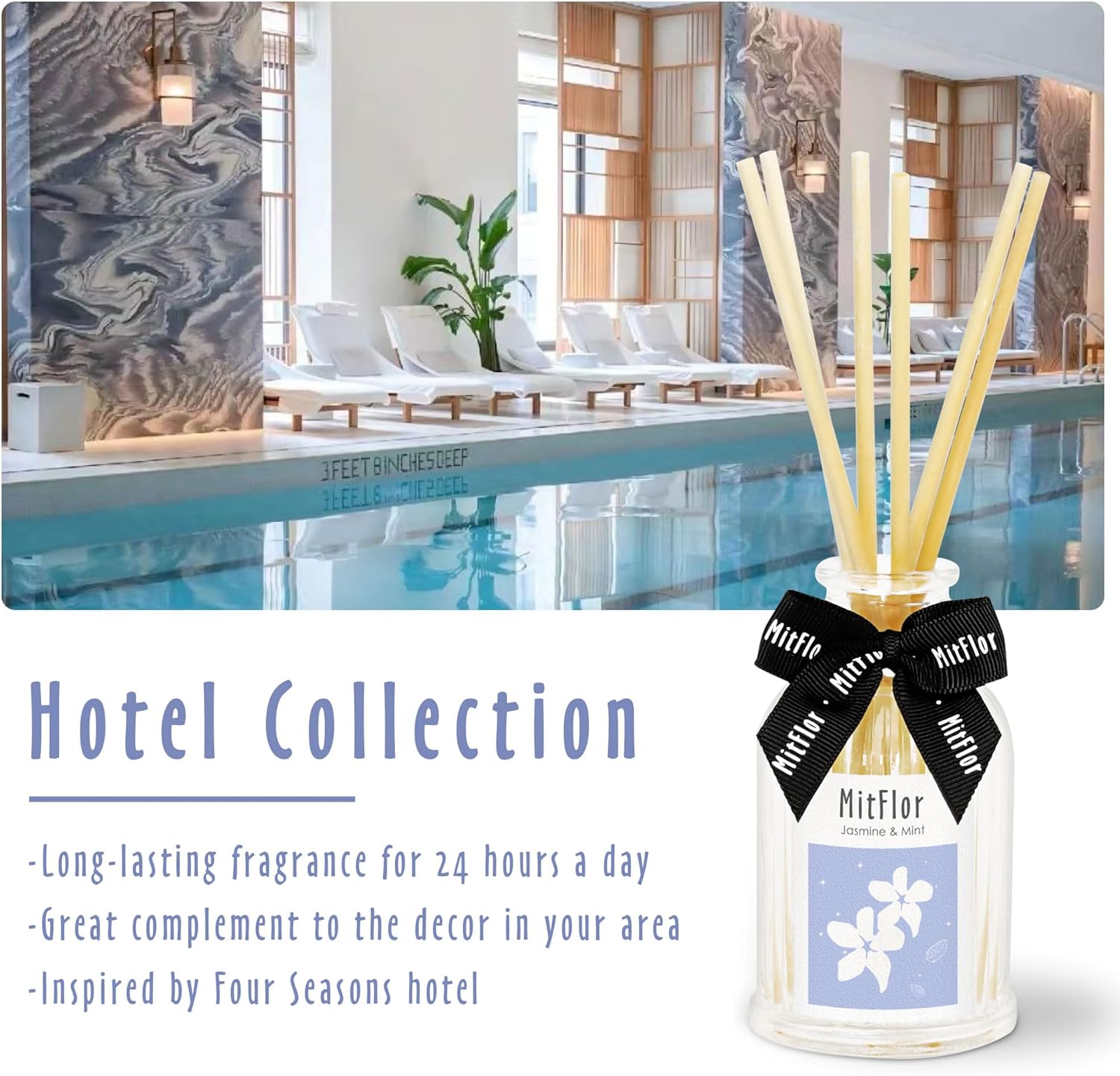 MitFlor Jasmine Mint Reed Diffuser 34oz