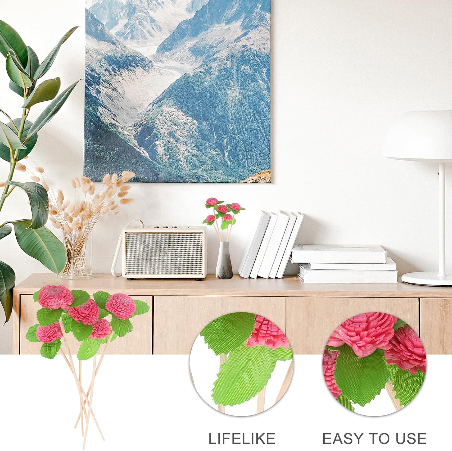 HOMSFOU 5pc Reed Diffuser Sticks Set for Home Office Decor