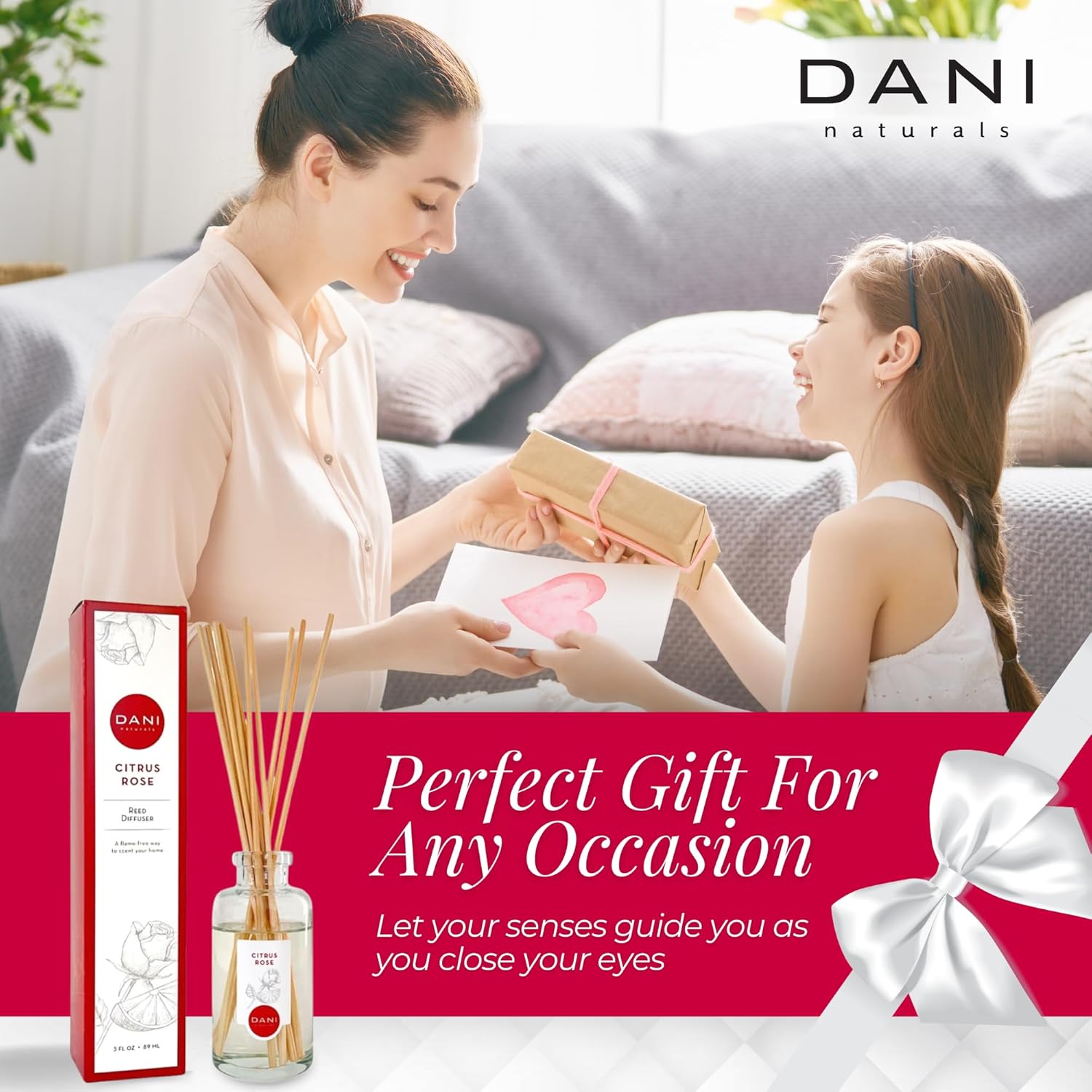 DANI Citrus Rose Reed Diffuser Set - 10 Reeds 35 oz