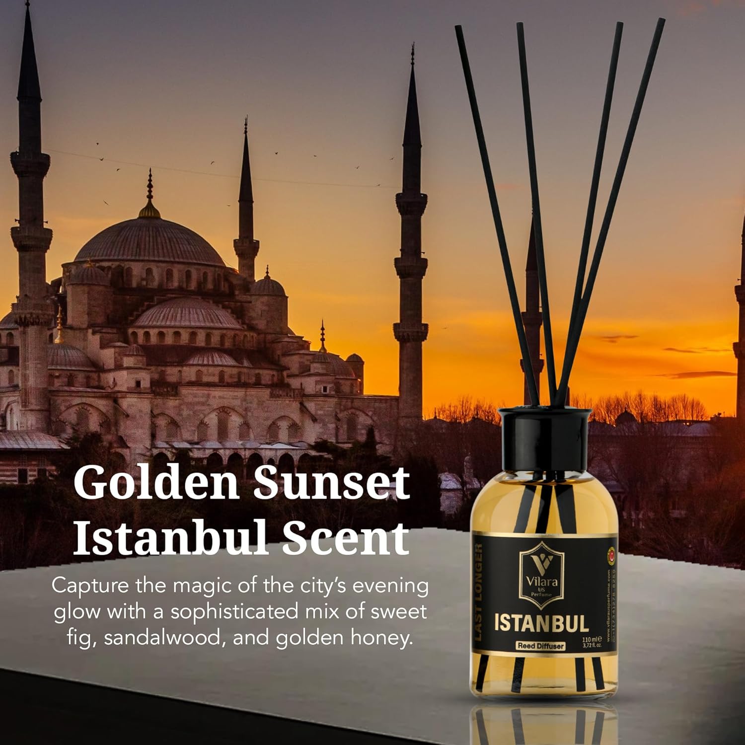 Vilara Reed Diffuser Set Pack of 3 - Mango Oud Istanbul