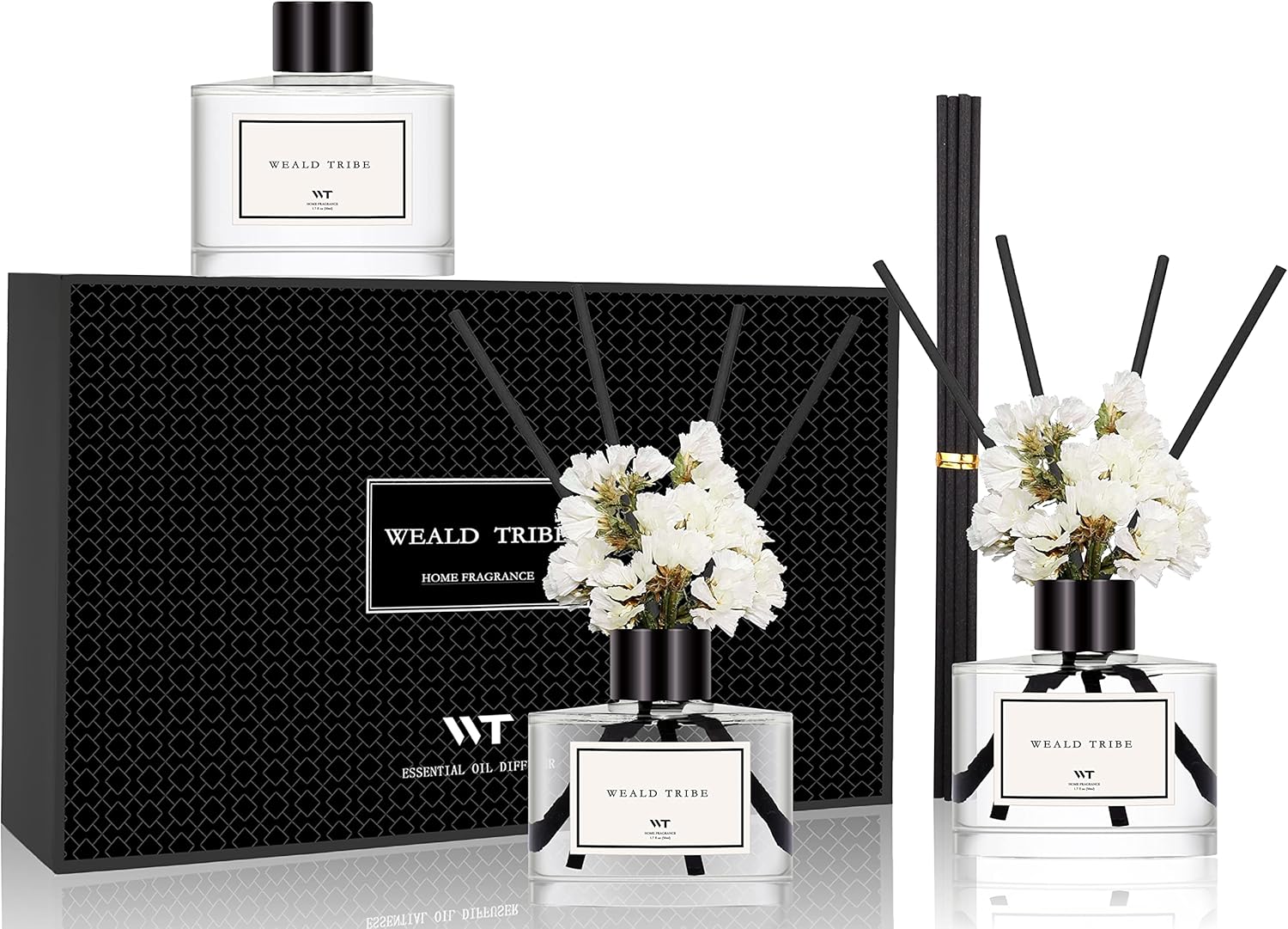 WEALD TRIBE Real Flower Reed Diffuser Set of 3