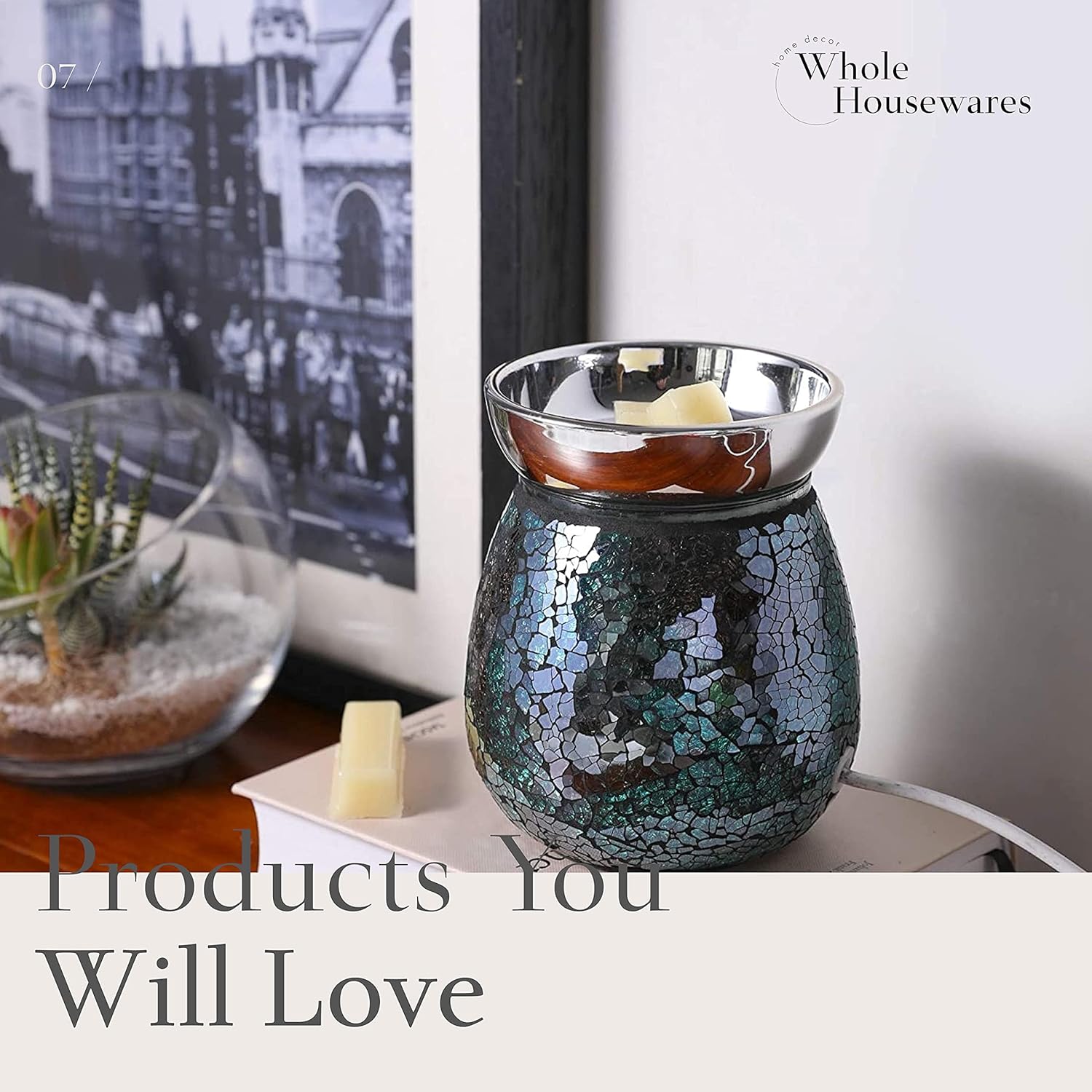 WHOLE HOUSEWARES 4-Piece Diffuser Set with 32 Reed Sticks