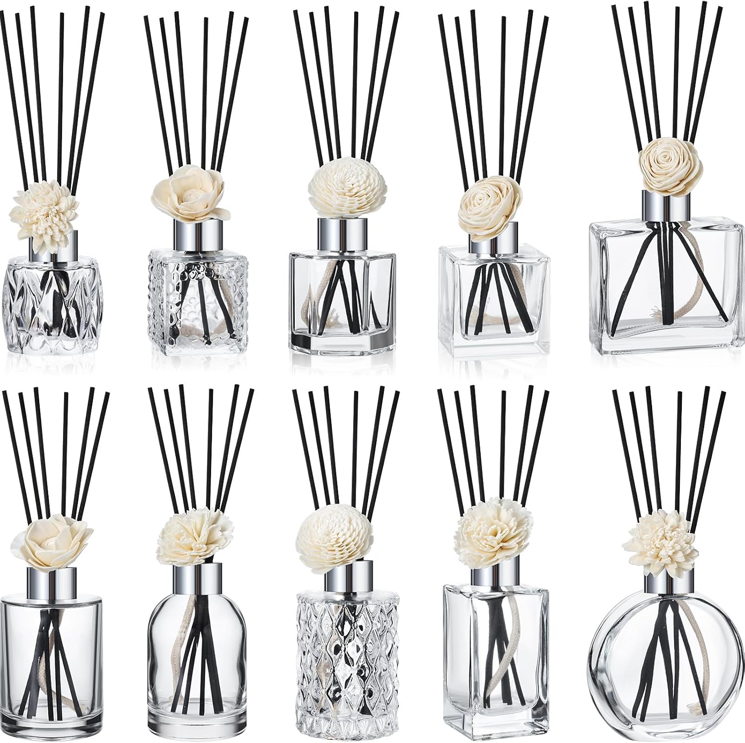 Tanlade 10 Piece Reed Diffuser Set Empty Bottles and Accessories