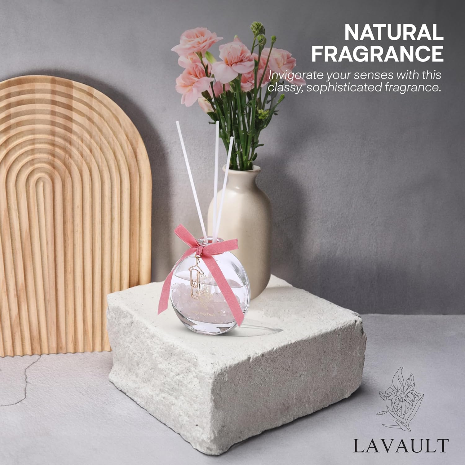 Lavault Reed Diffuser - Floral Aroma with Real Stones