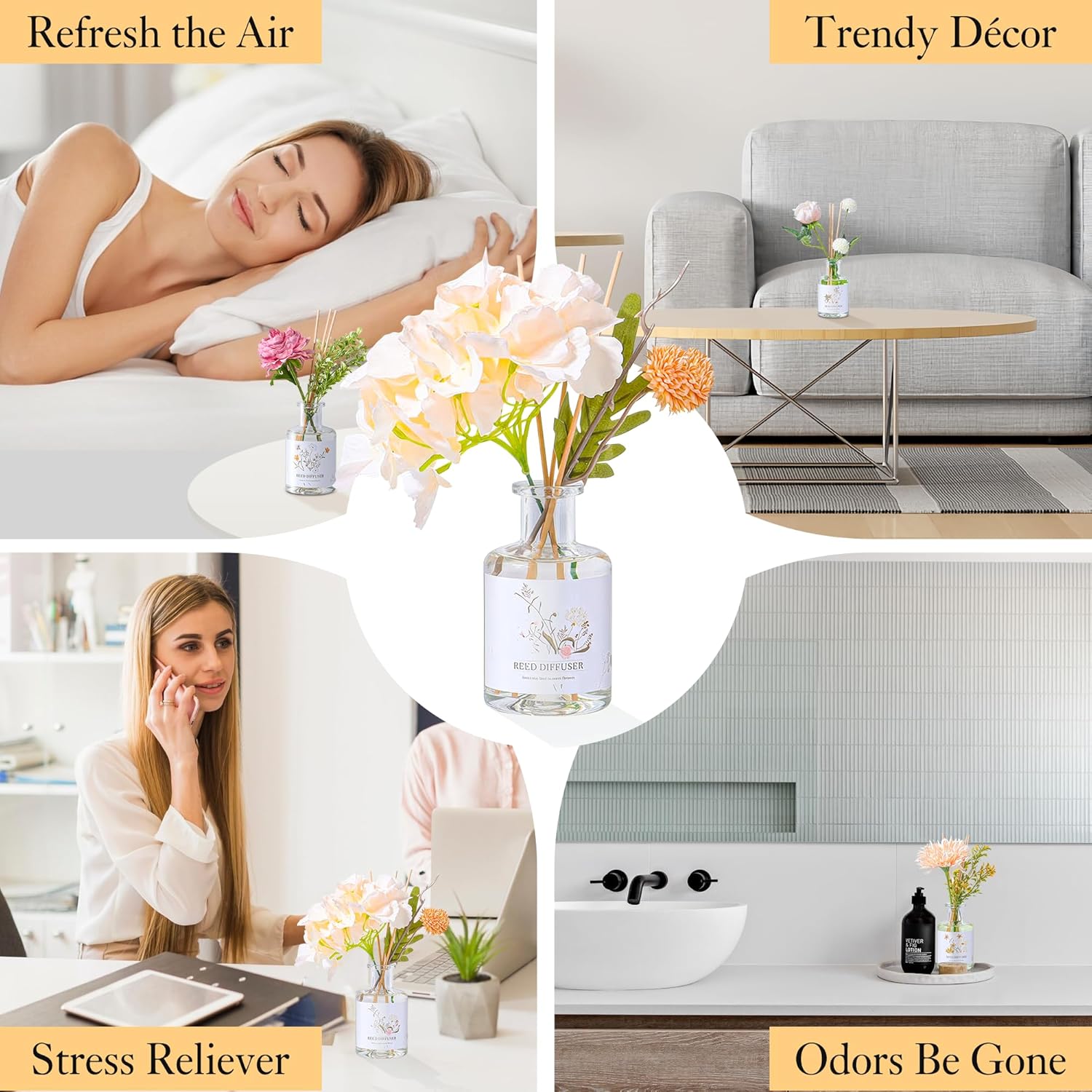 XEPTLE Room Freshener Summer Blossom Reed Diffuser Set