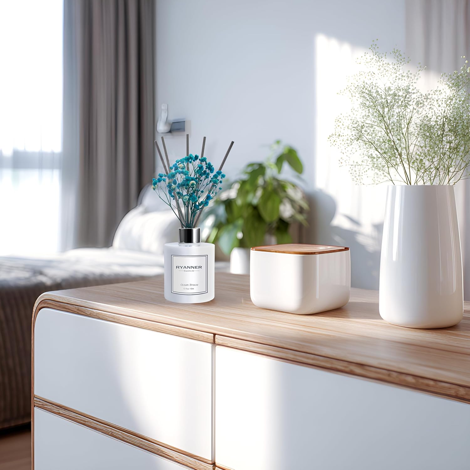 Ocean Breeze Reed Diffuser Set with Essential Oil