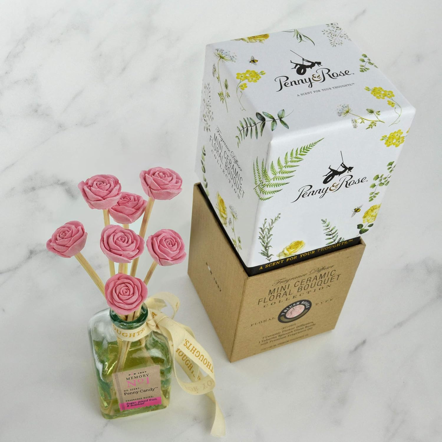 Penny Rose Ceramic Rose Diffuser Set