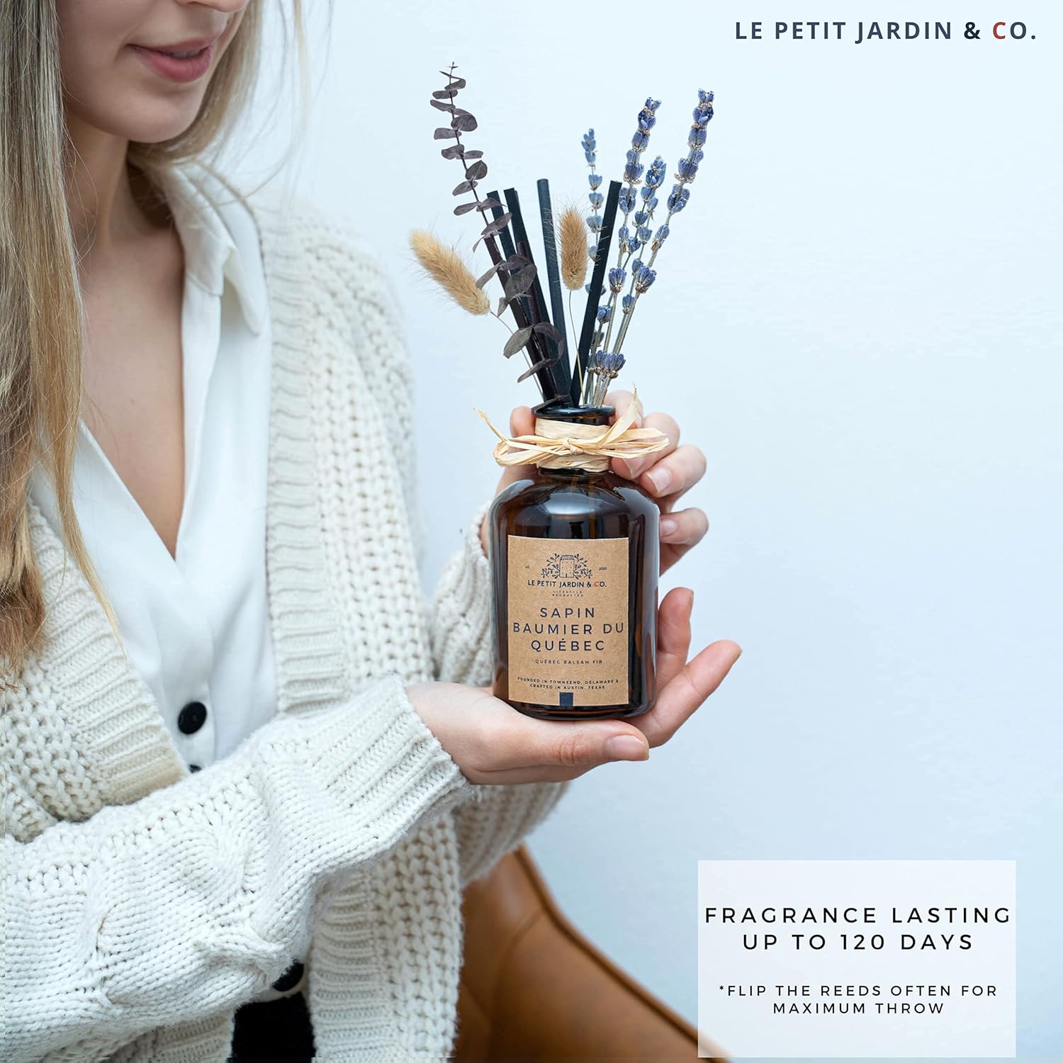 Le Petit Jardin Co Reed Diffuser Set with Real Dried Flowers