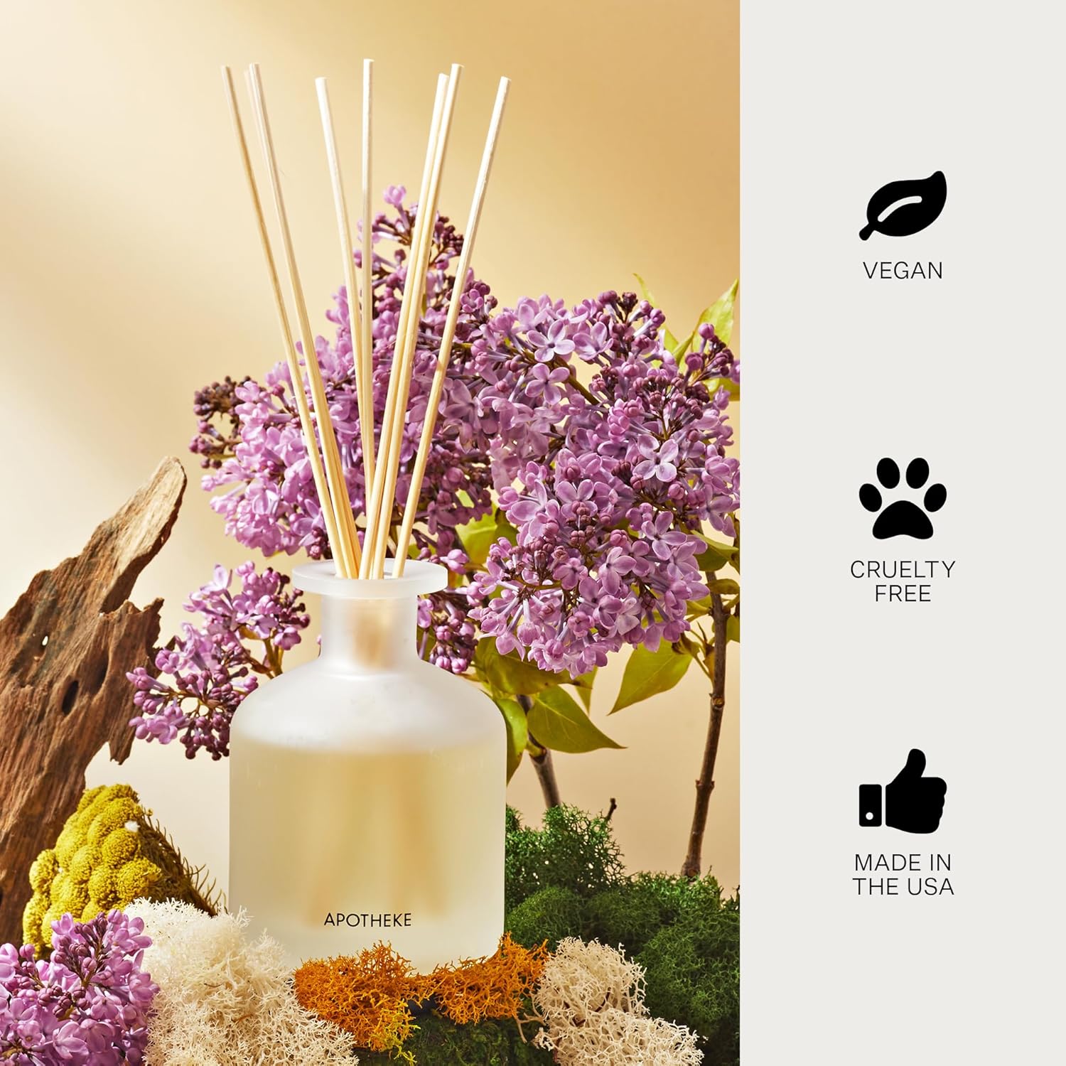 APOTHEKE White Vetiver Reed Diffuser Refill Set with 8 Sticks