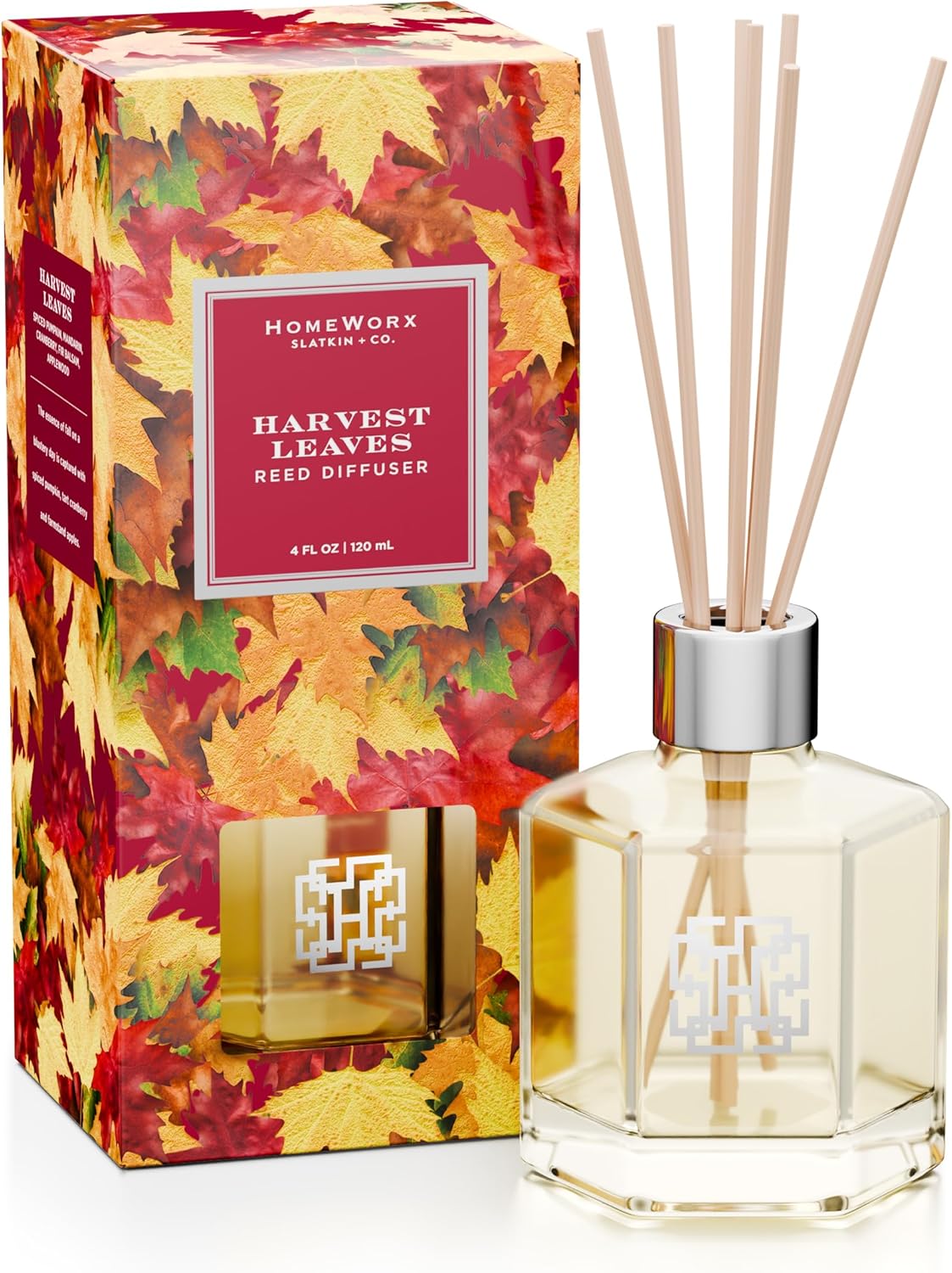 HomeWorx by SLATKIN CO Harvest Leaves Reed Diffuser Set