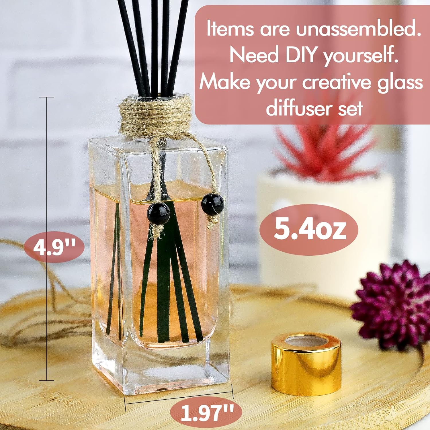 INFTYLE Glass Diffuser Bottles Set of 2 for DIY