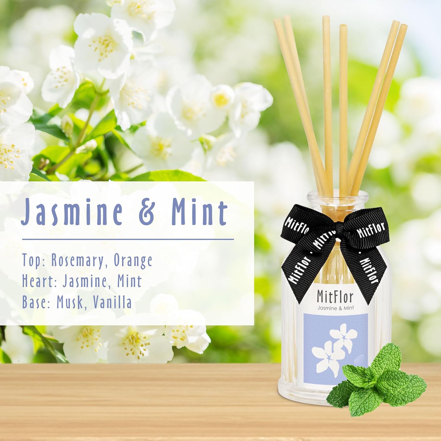 MitFlor Jasmine Mint Reed Diffuser 34oz