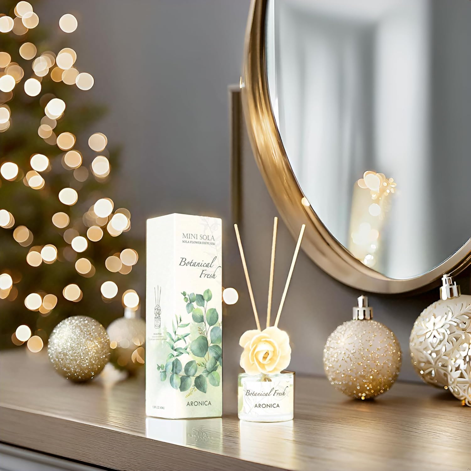Aronica Mini Reed Diffuser with Sola Flowers