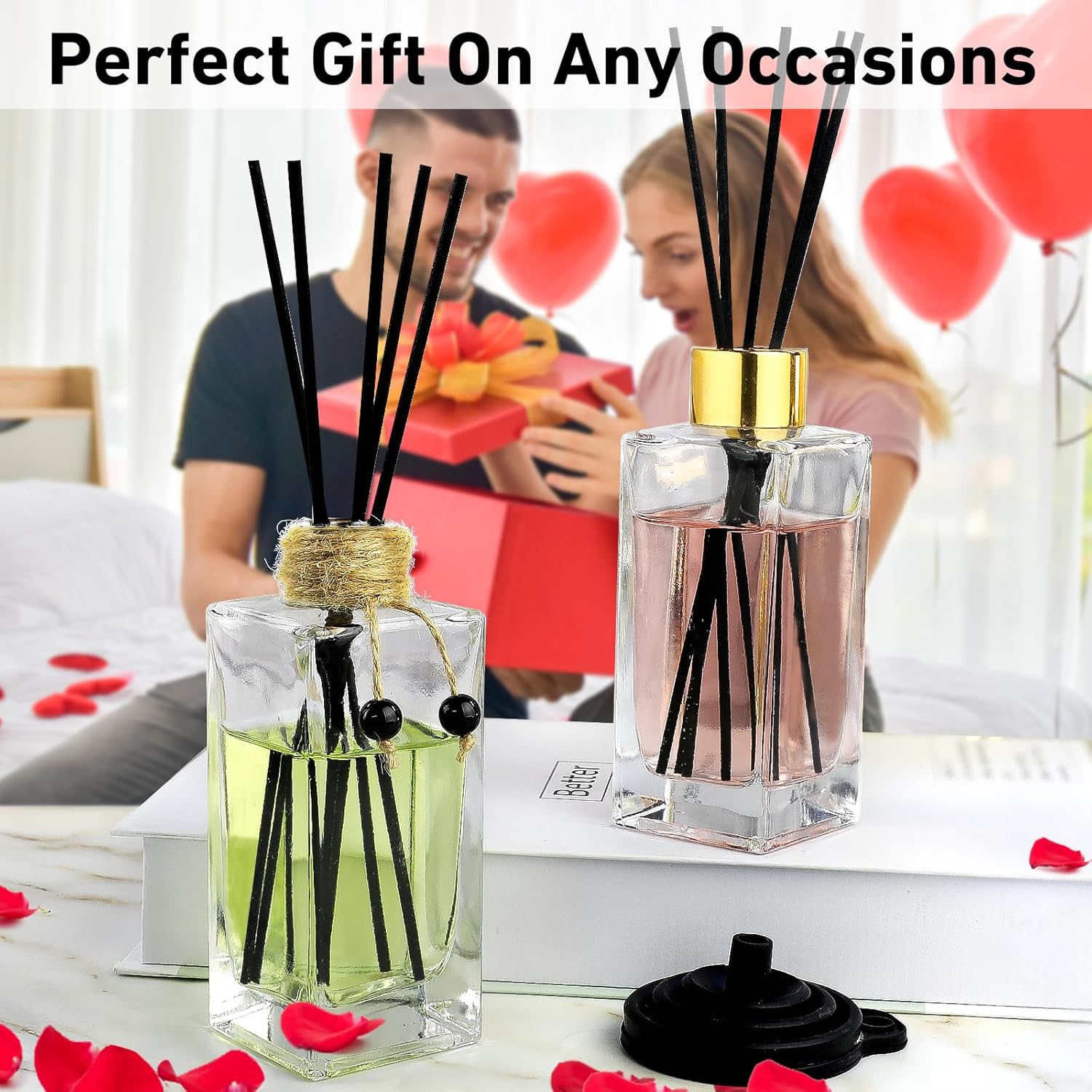 INFTYLE Glass Diffuser Bottles Set of 2 for DIY