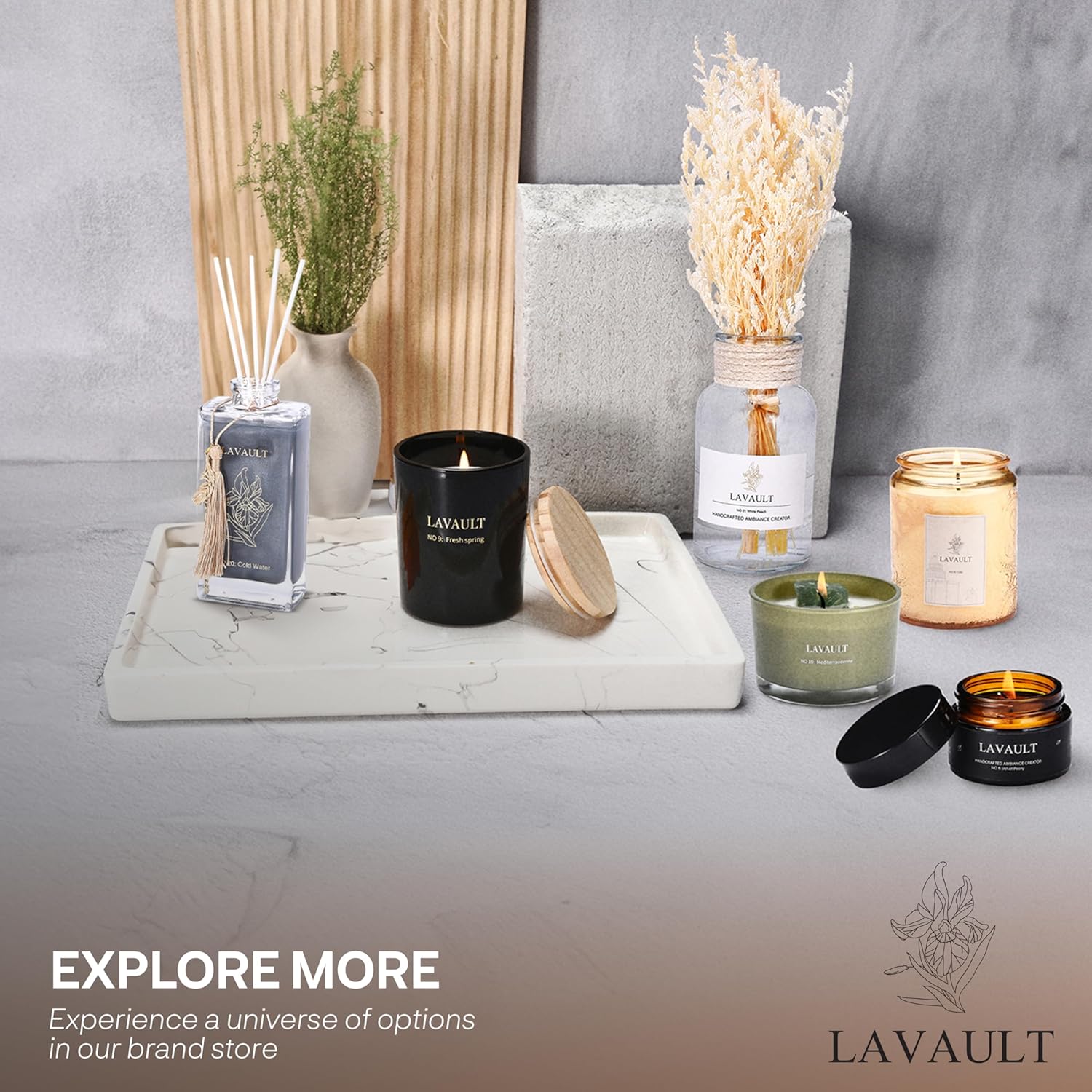 Lavault Reed Diffuser Set - Grey - Natural Aroma