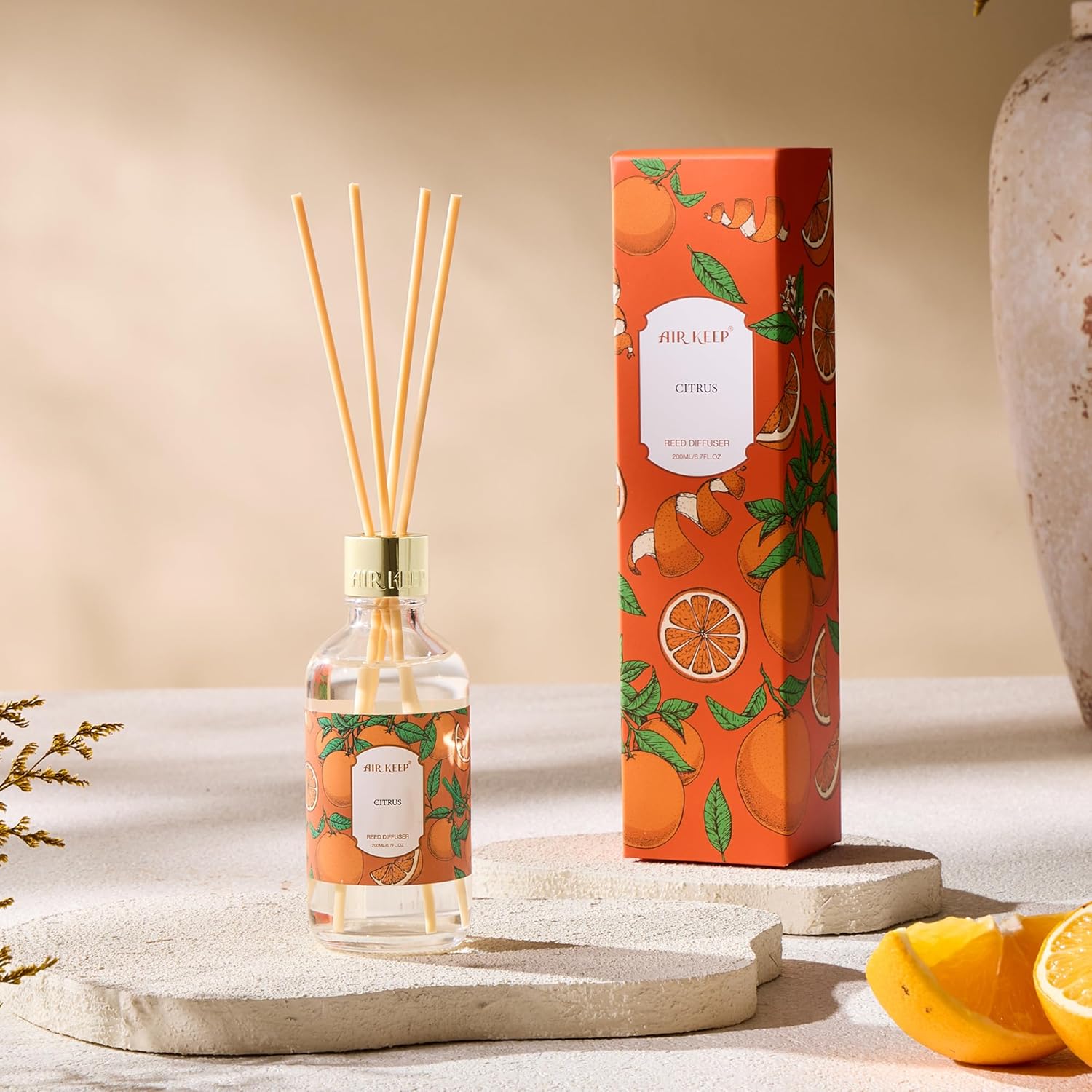 Airkeep Citrus Reed Diffuser Oil Set with Sticks 200ml