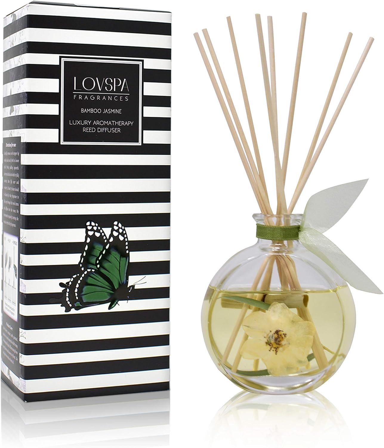 LOVSPA Bamboo Jasmine Reed Diffuser Set