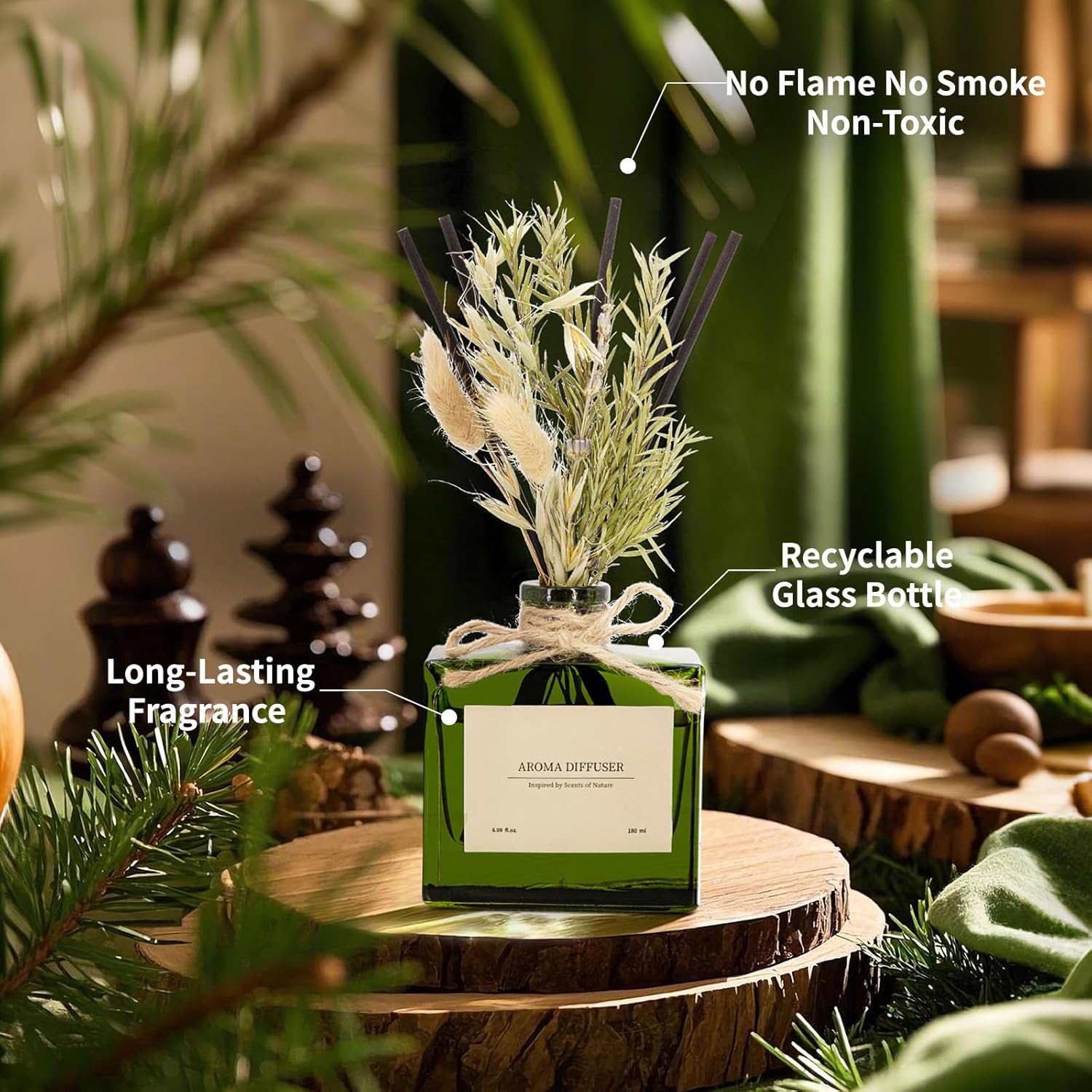 Ebony Rose Reed Diffuser Set 609 oz