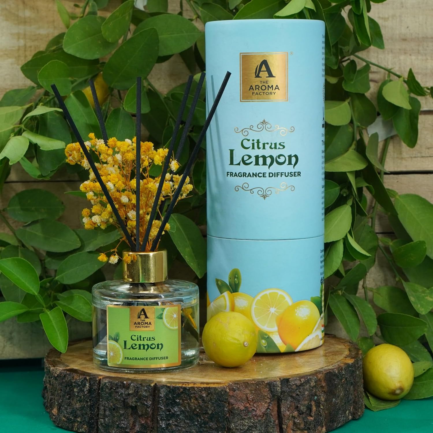 The Aroma Factory Citrus Lemon Reed Diffuser Set