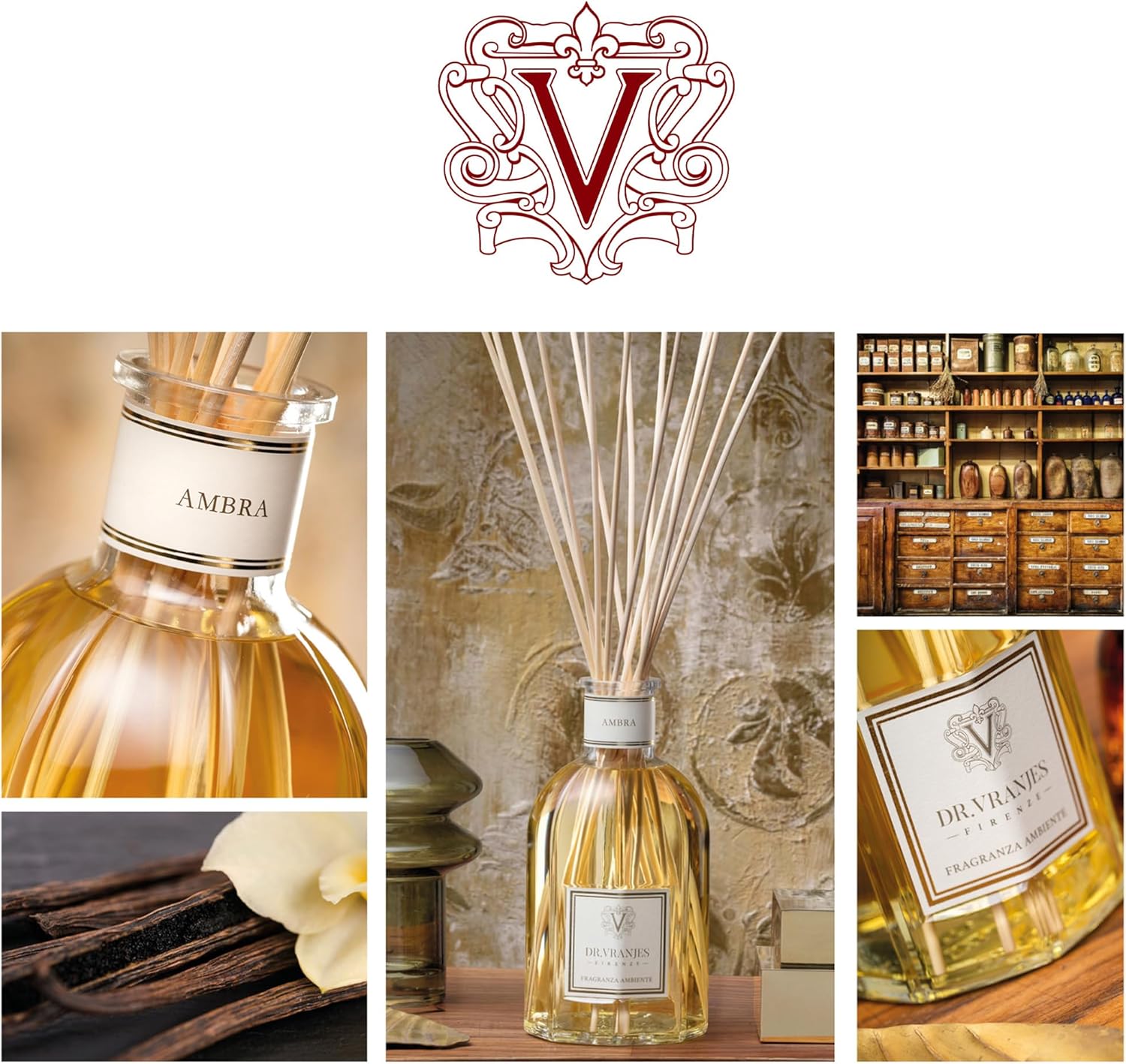 Dr Vranjes Amber 1250 ml Reed Diffuser Set