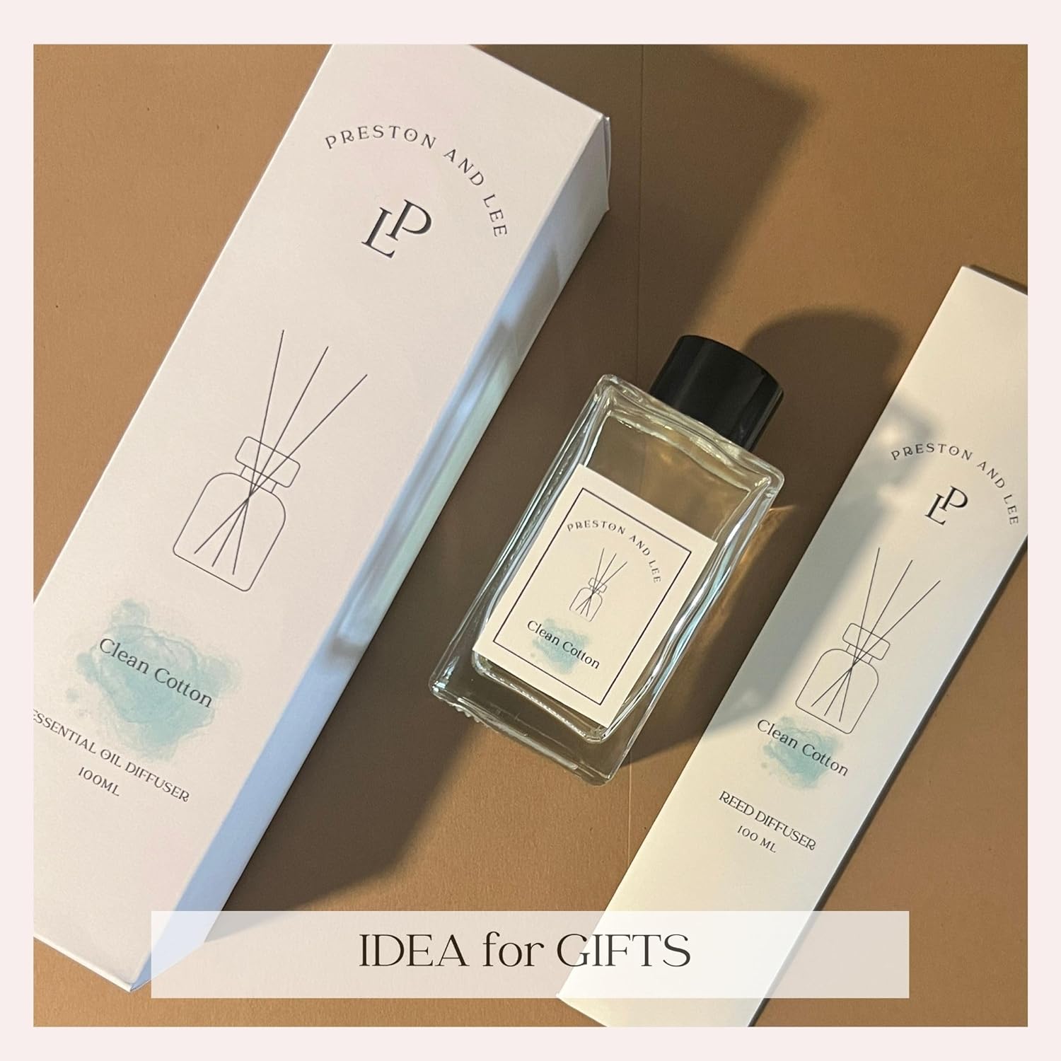 Preston and Lee Reed Diffuser Set 100ml Clean Cotton Scented