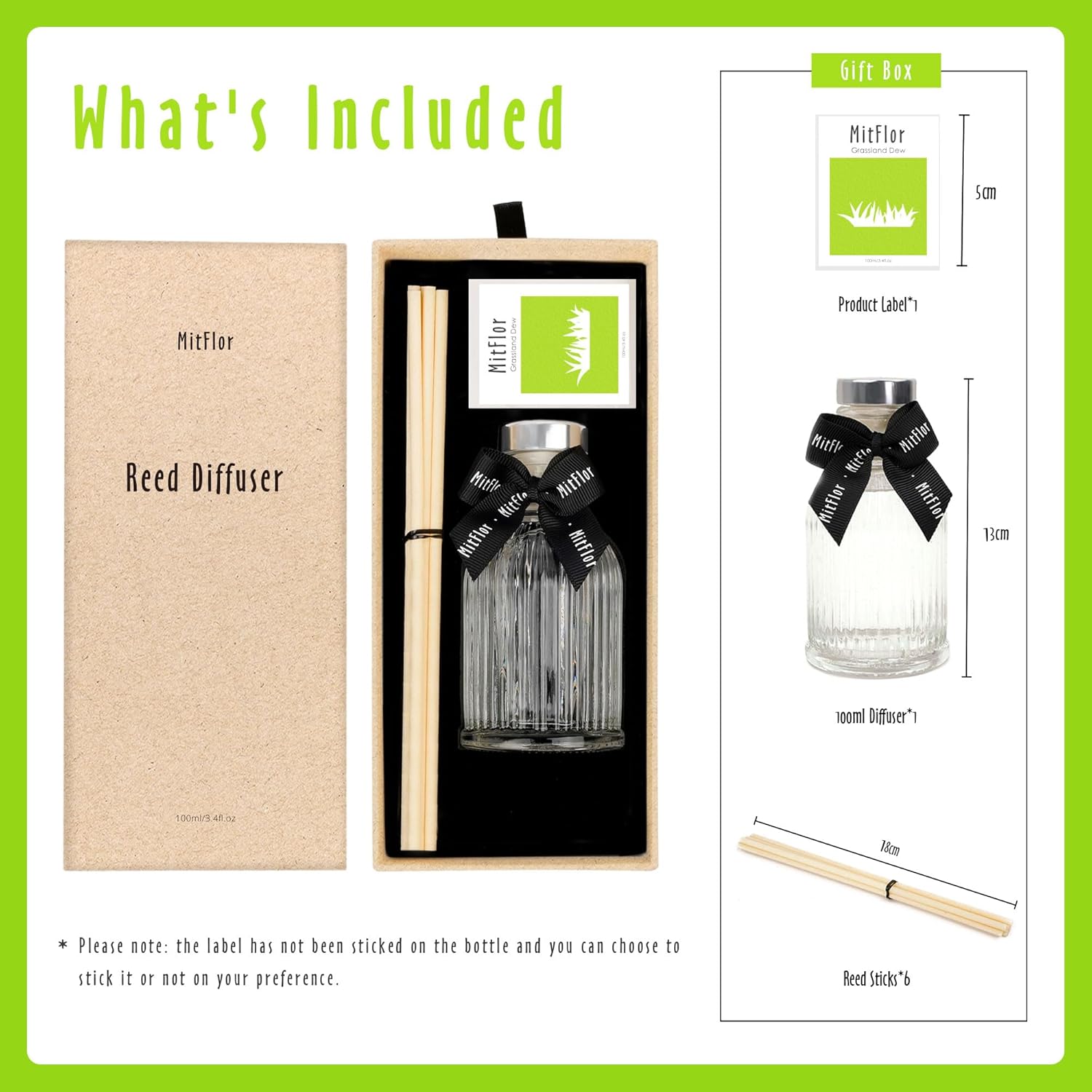 MitFlor Grassland Dew Reed Diffuser Set - 100ml