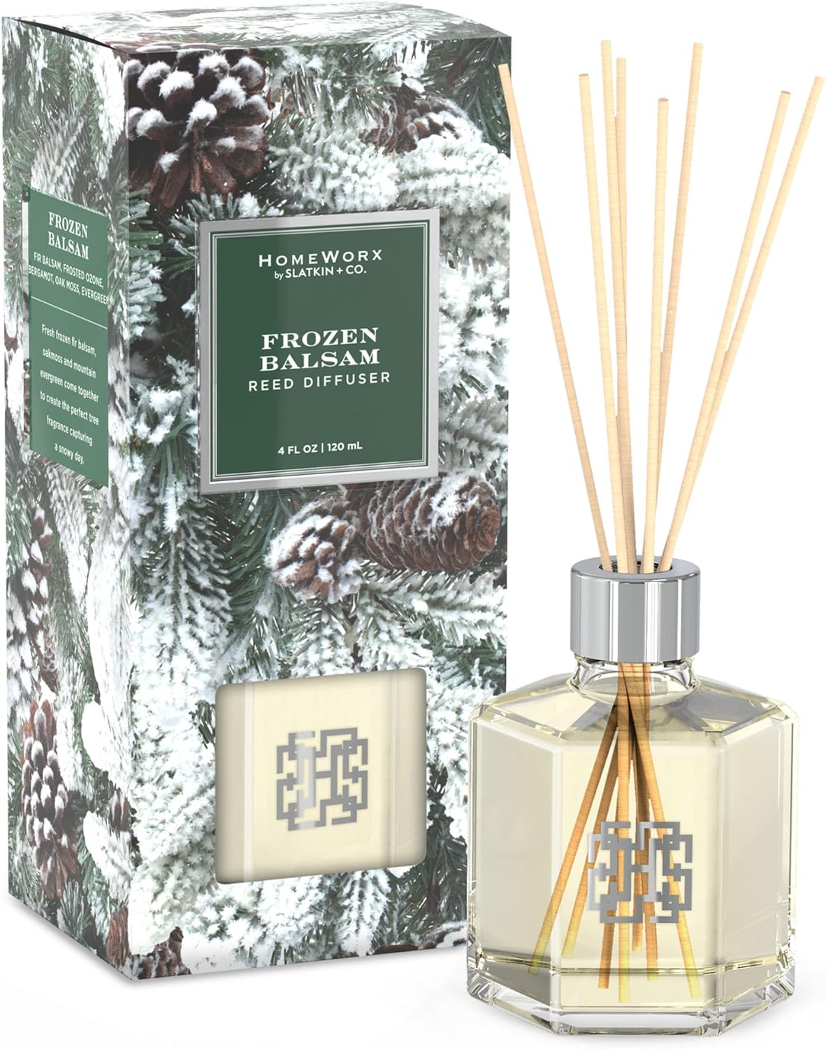 HomeWorx Frozen Balsam Reed Diffuser Set