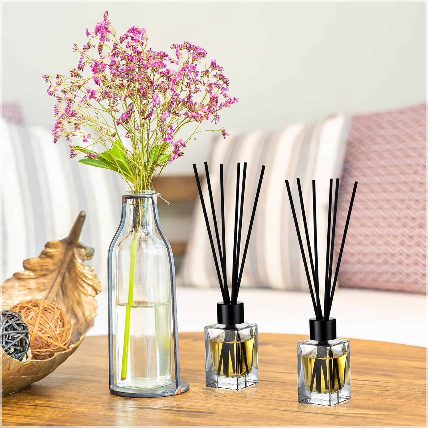 Umigy 50 Piece Glass Diffuser Set with Black Caps