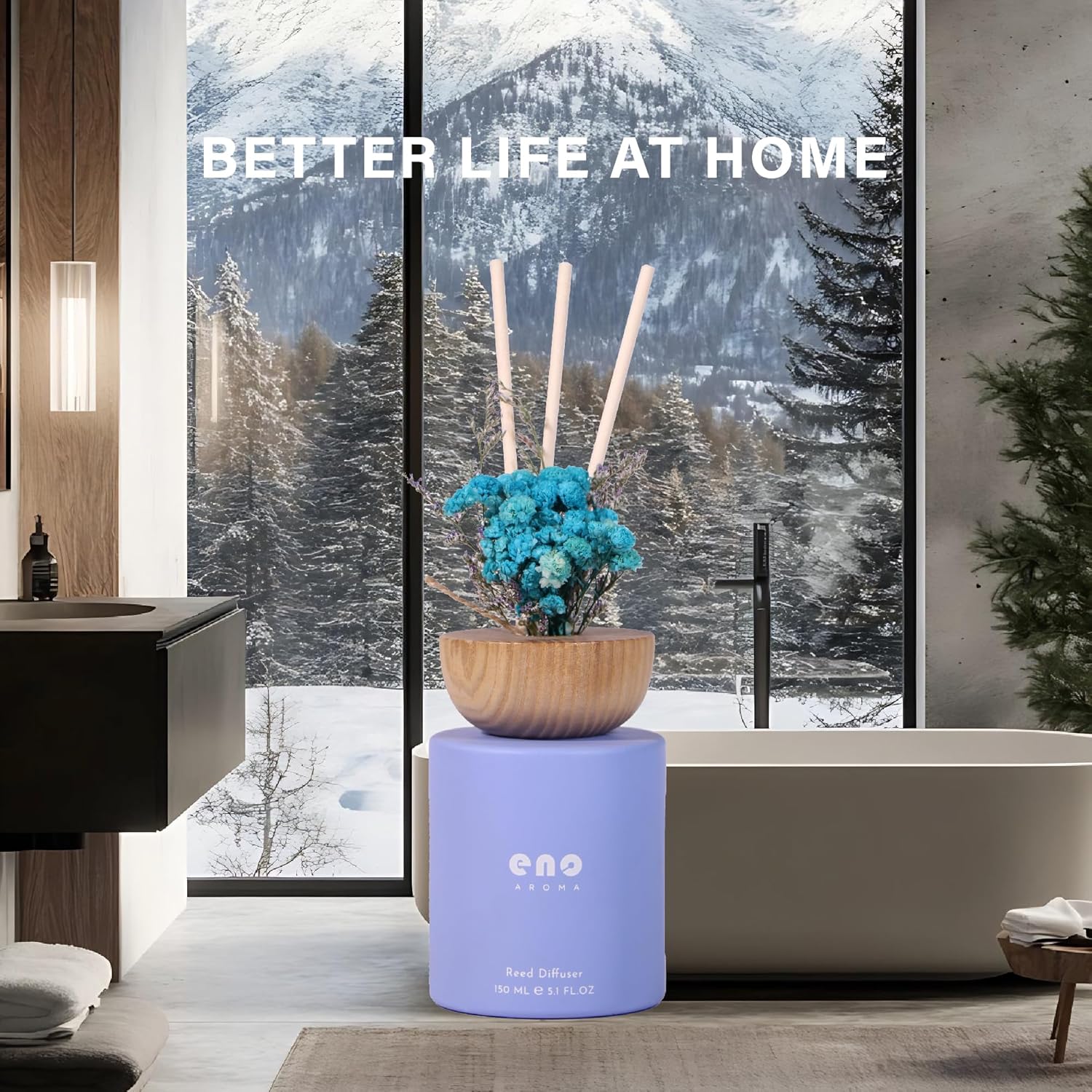 SOXCOMFY Reed Diffuser Set with Dried Flowers