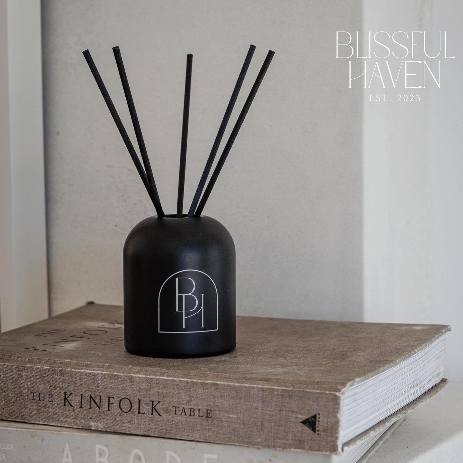 Matte Black Reed Diffuser Set - Clean Cotton Scent 507oz 60 Days