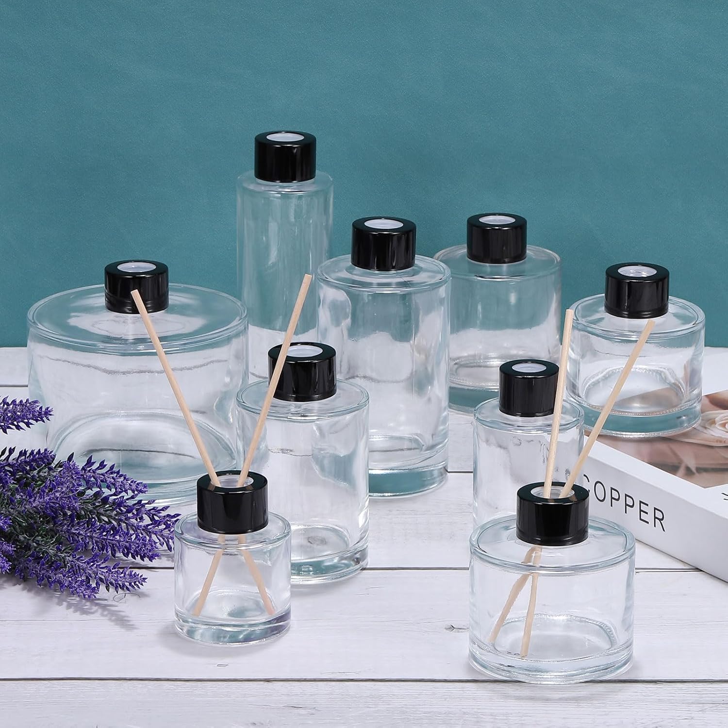 HARFINGTON 4Pcs 500Ml Empty Glass Diffuser Bottle Set