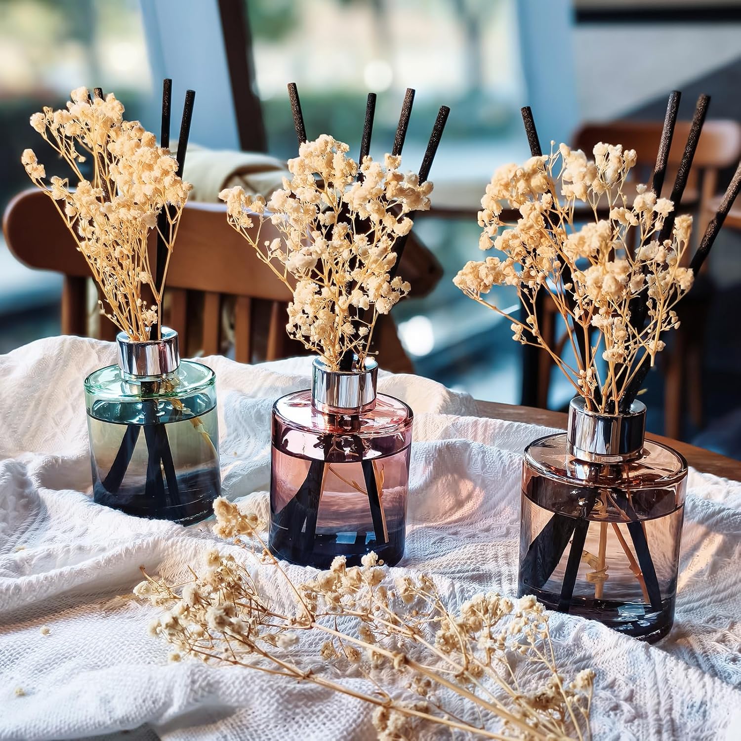 Brakula 3 Pack Reed Diffuser Set with 18 Sticks and 3 Bottles