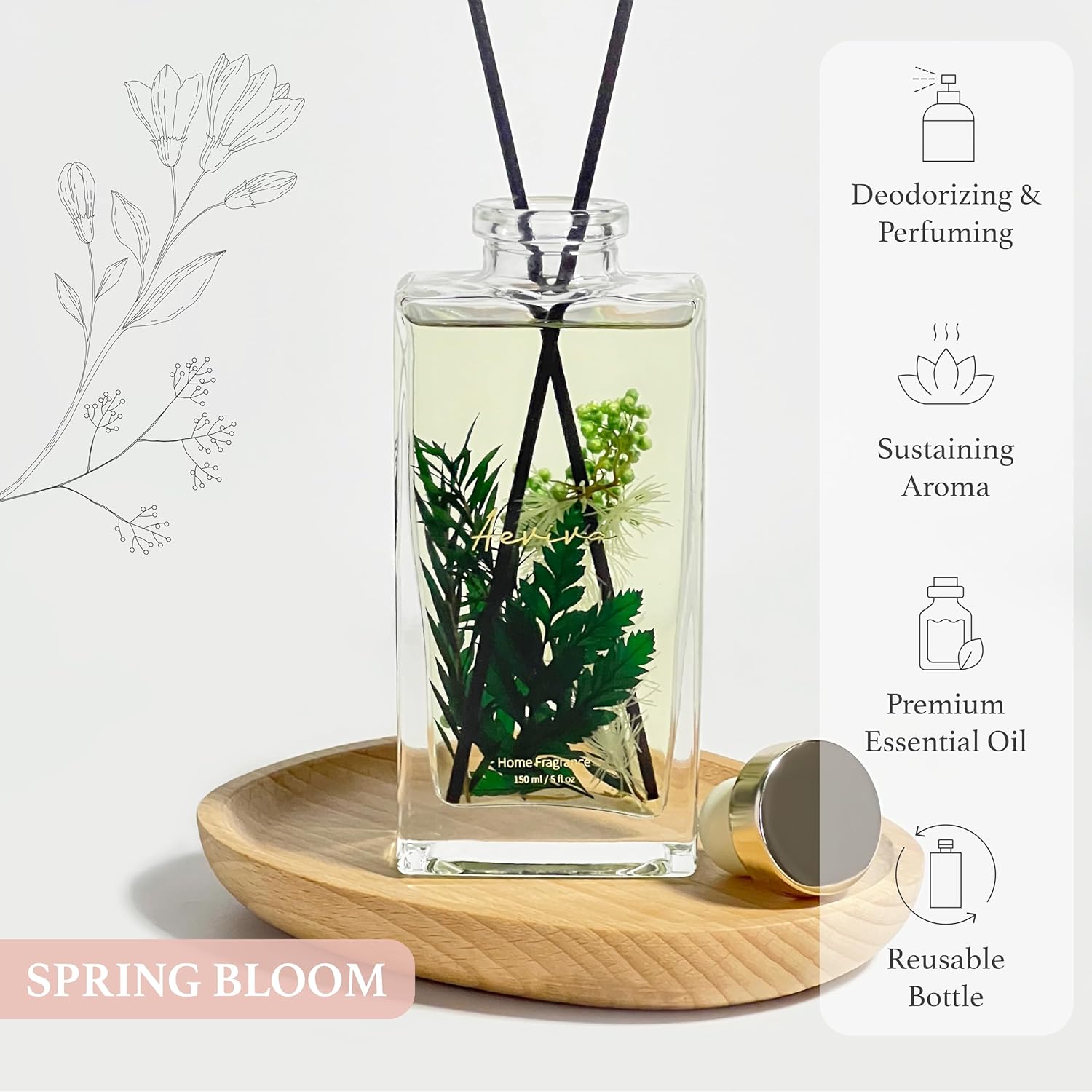 Aeviva Reed Diffuser Set 5 Fl Oz Spring Bloom Fragrance
