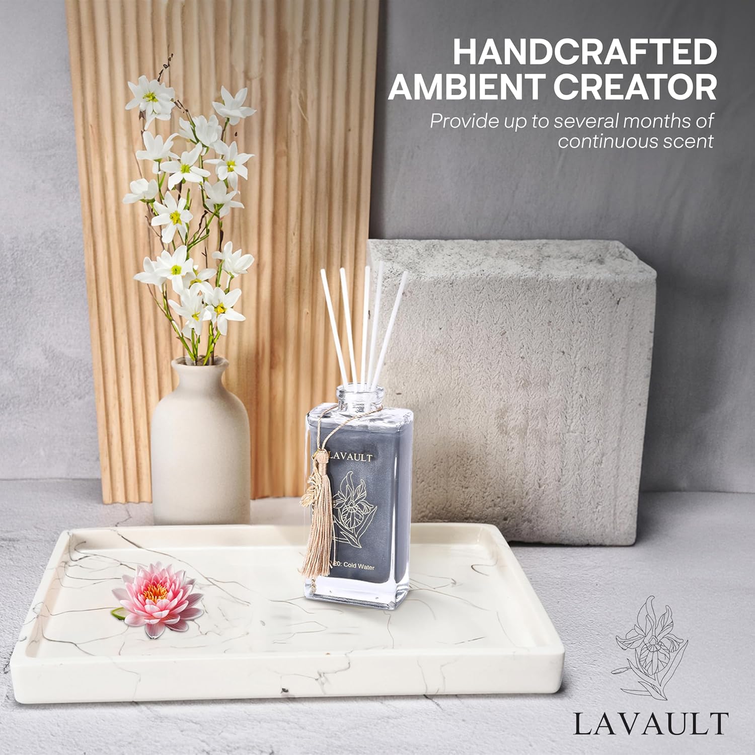 Lavault Reed Diffuser Set - Grey - Natural Aroma