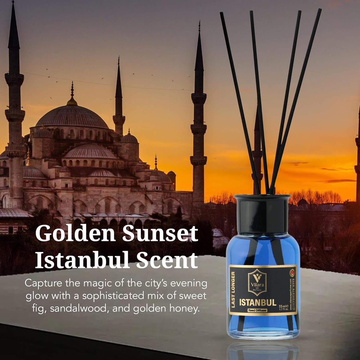 Luxury Reed Diffuser Set with Sticks - Woody Aromatics for Home