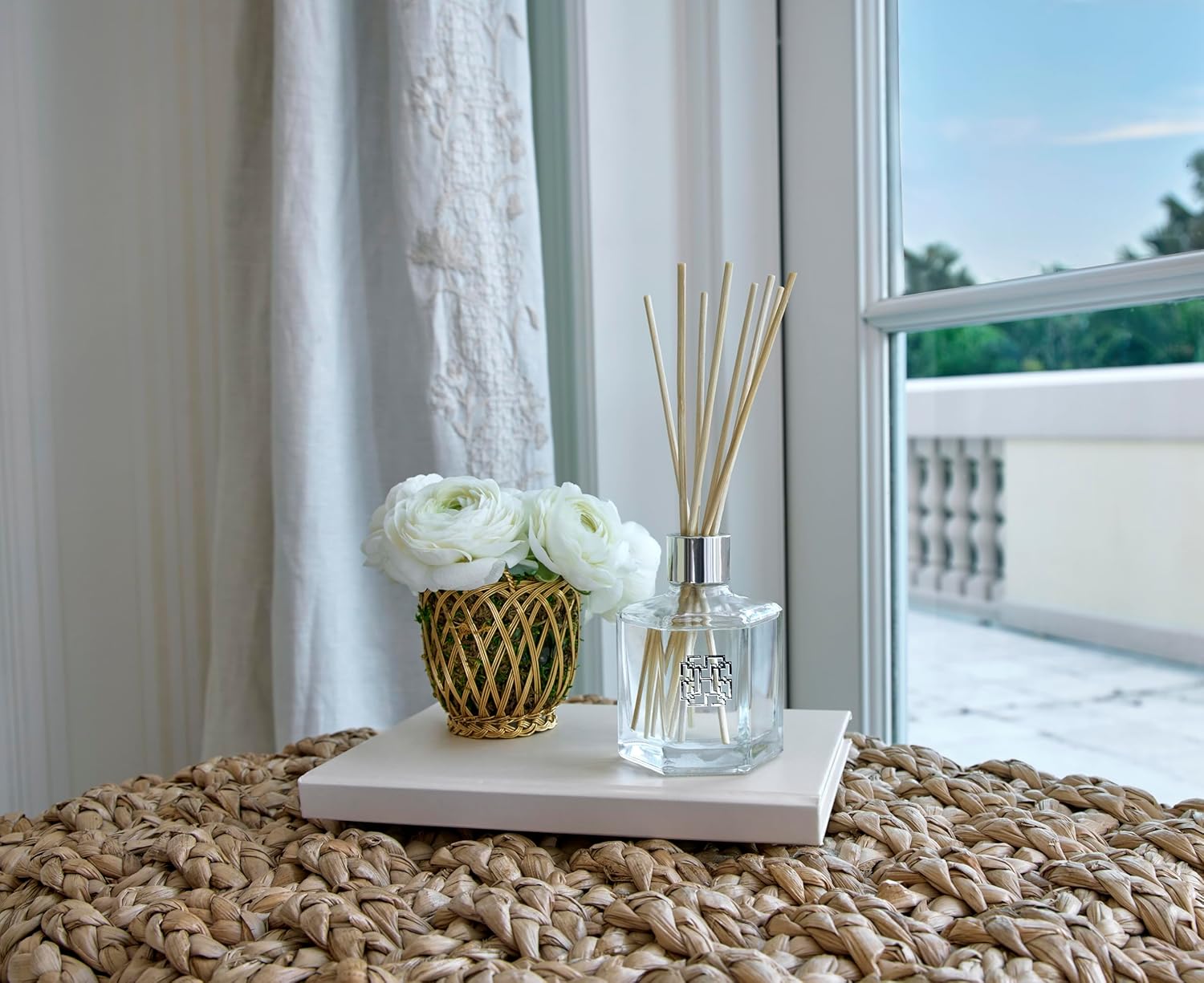 HomeWorx by SLATKIN CO Jasmine White Peach Reed Diffuser