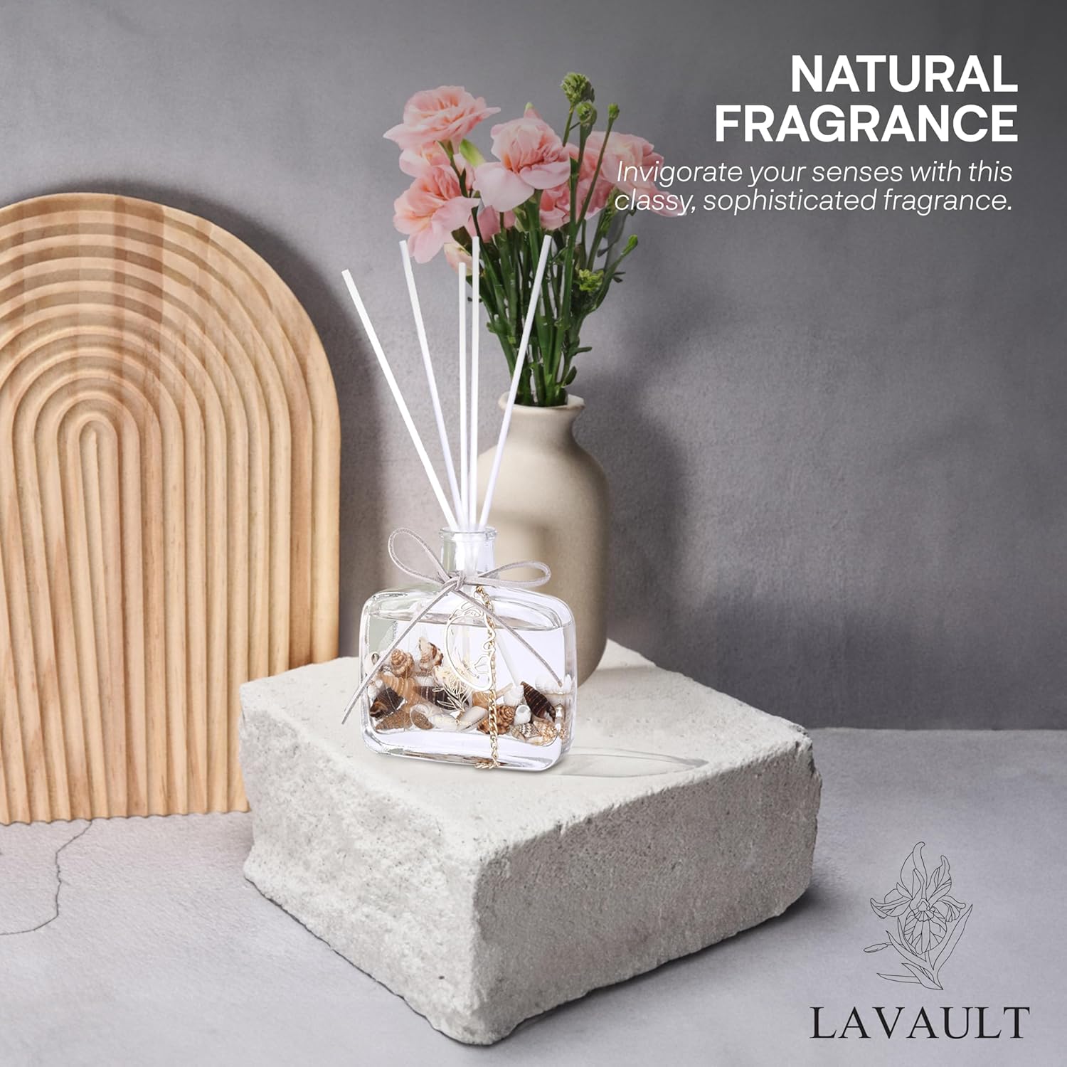Lavault Reed Diffuser with Shells Coffee Scent 100ml 1 Unit