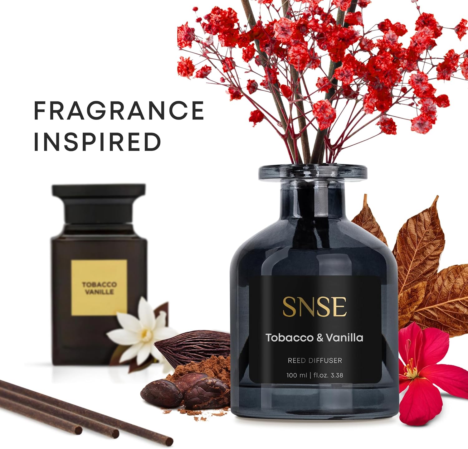 SNSE Tobacco Vanilla with Flowers Reed Diffuser Set