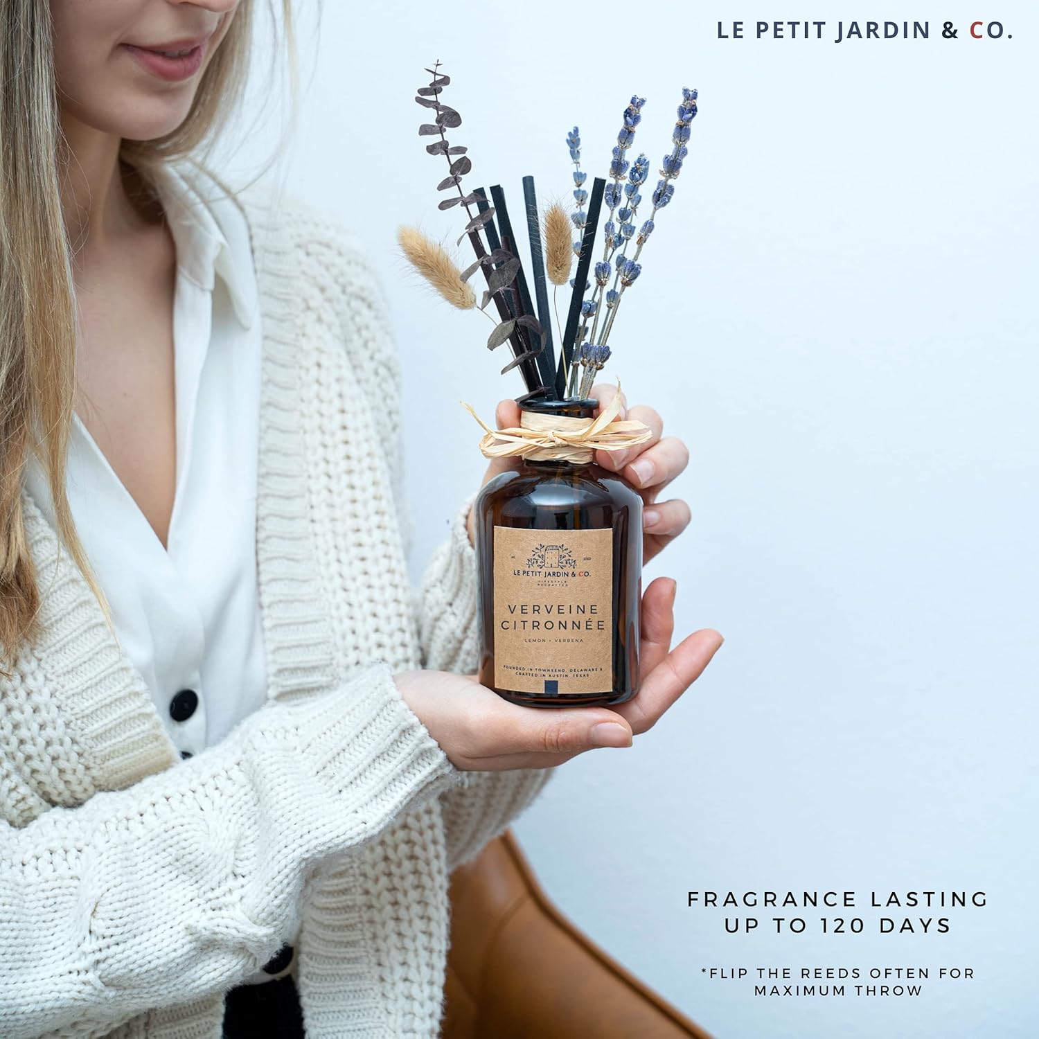 Reed Diffusers with Real Dried Flowers - Fragrance Set for Home Office