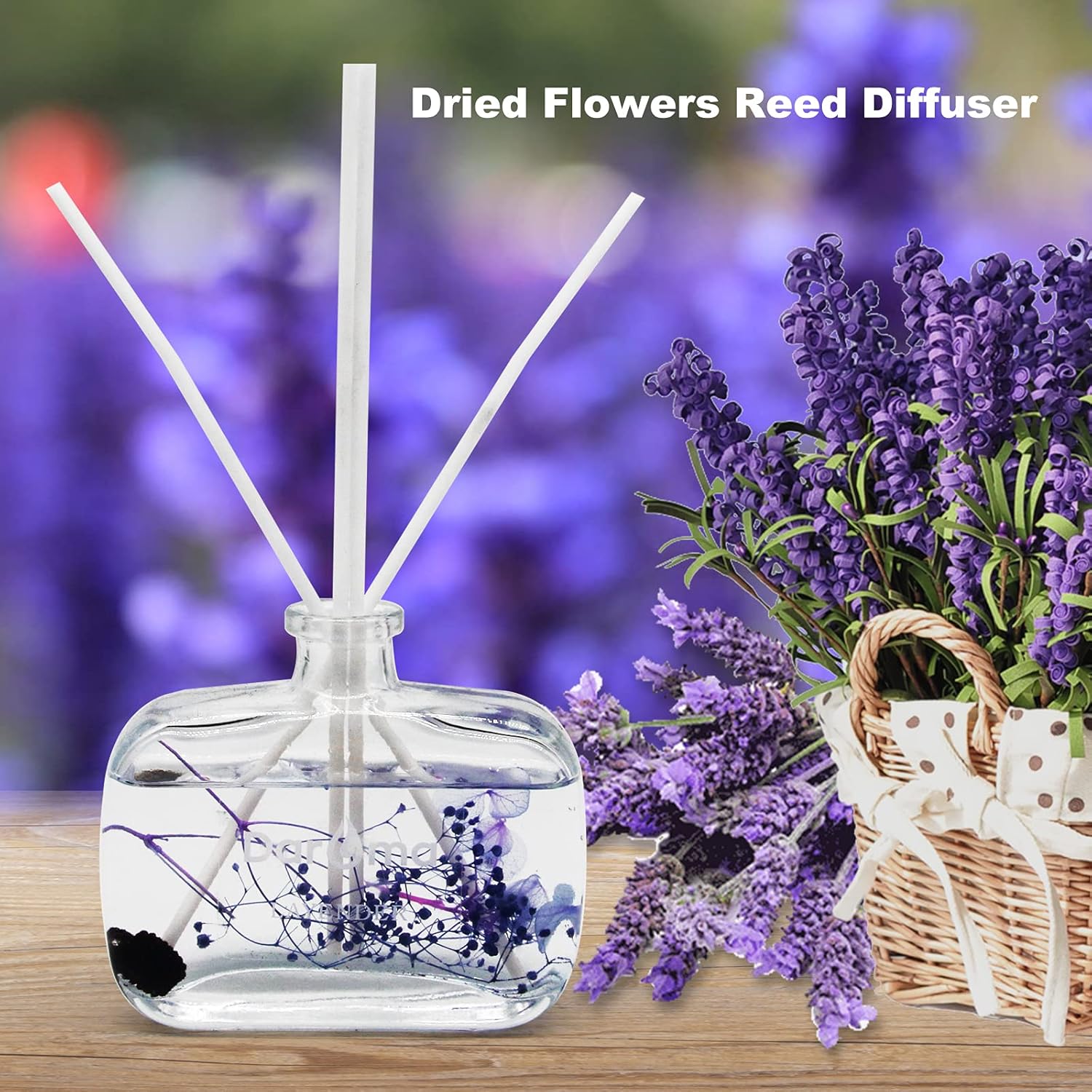 DAROMA Reed Diffuser Set with Sticks and Dried Flowers