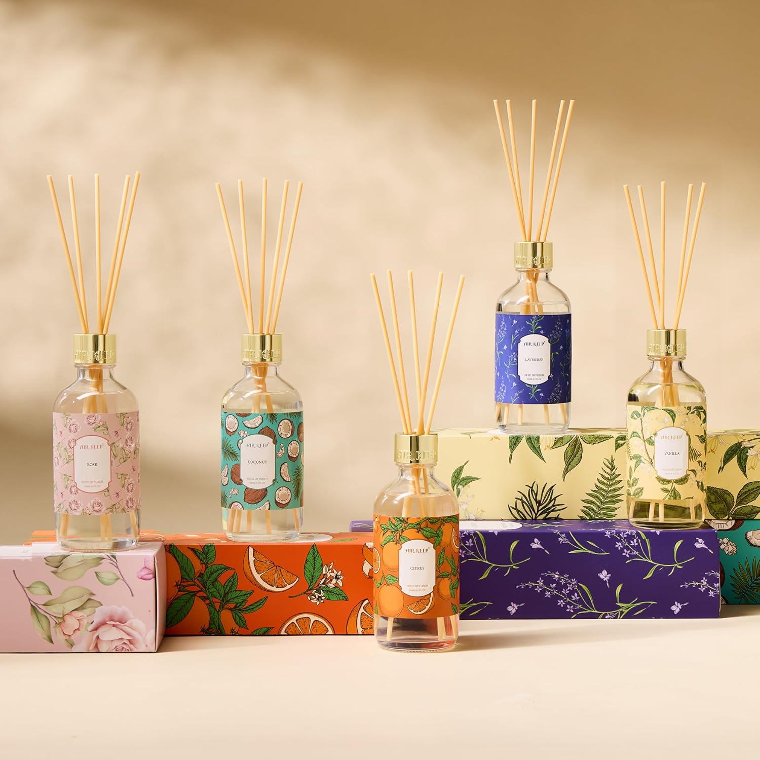 Airkeep Lavender Reed Diffuser Set with 8 Sticks 676 Oz