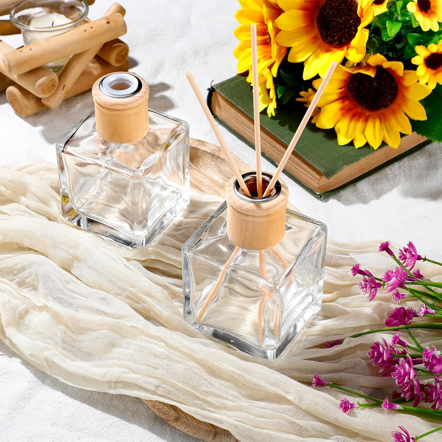 Mifoci 10 Piece Glass Diffuser Set with Sticks and Caps