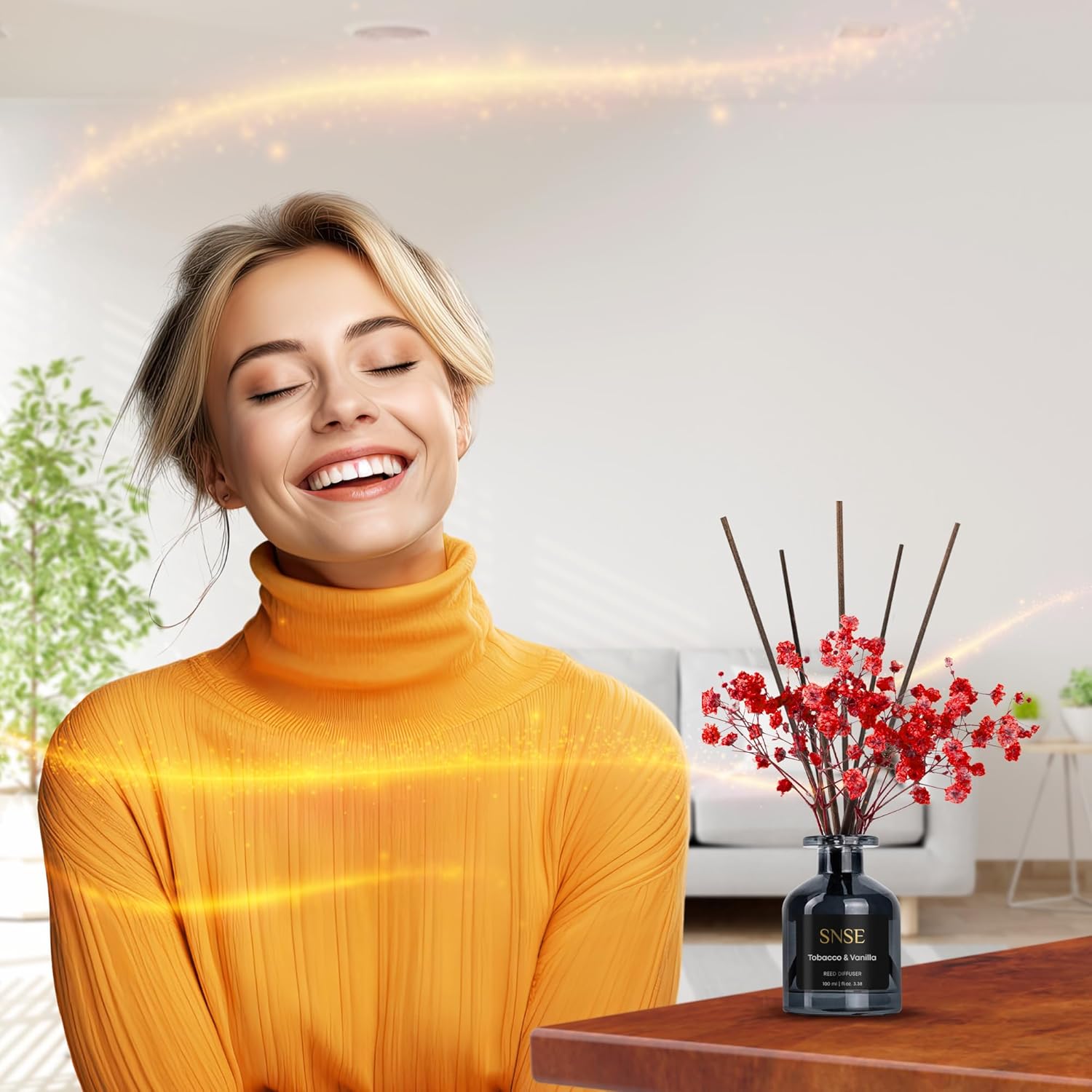 SNSE Tobacco Vanilla with Flowers Reed Diffuser Set