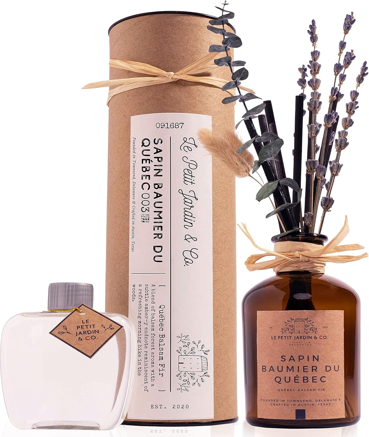 Le Petit Jardin Co Reed Diffuser Set with Real Dried Flowers