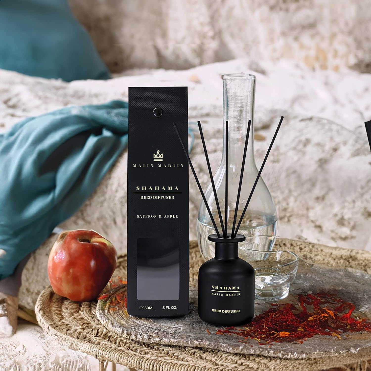 MATIN MARTIN Shahama Reed Diffuser 5 oz - Saffron Apple Aromatherapy