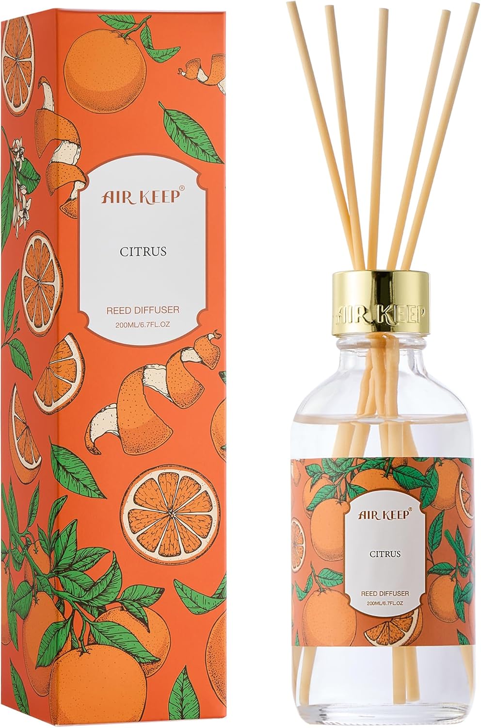 Airkeep Citrus Reed Diffuser Oil Set with Sticks 200ml