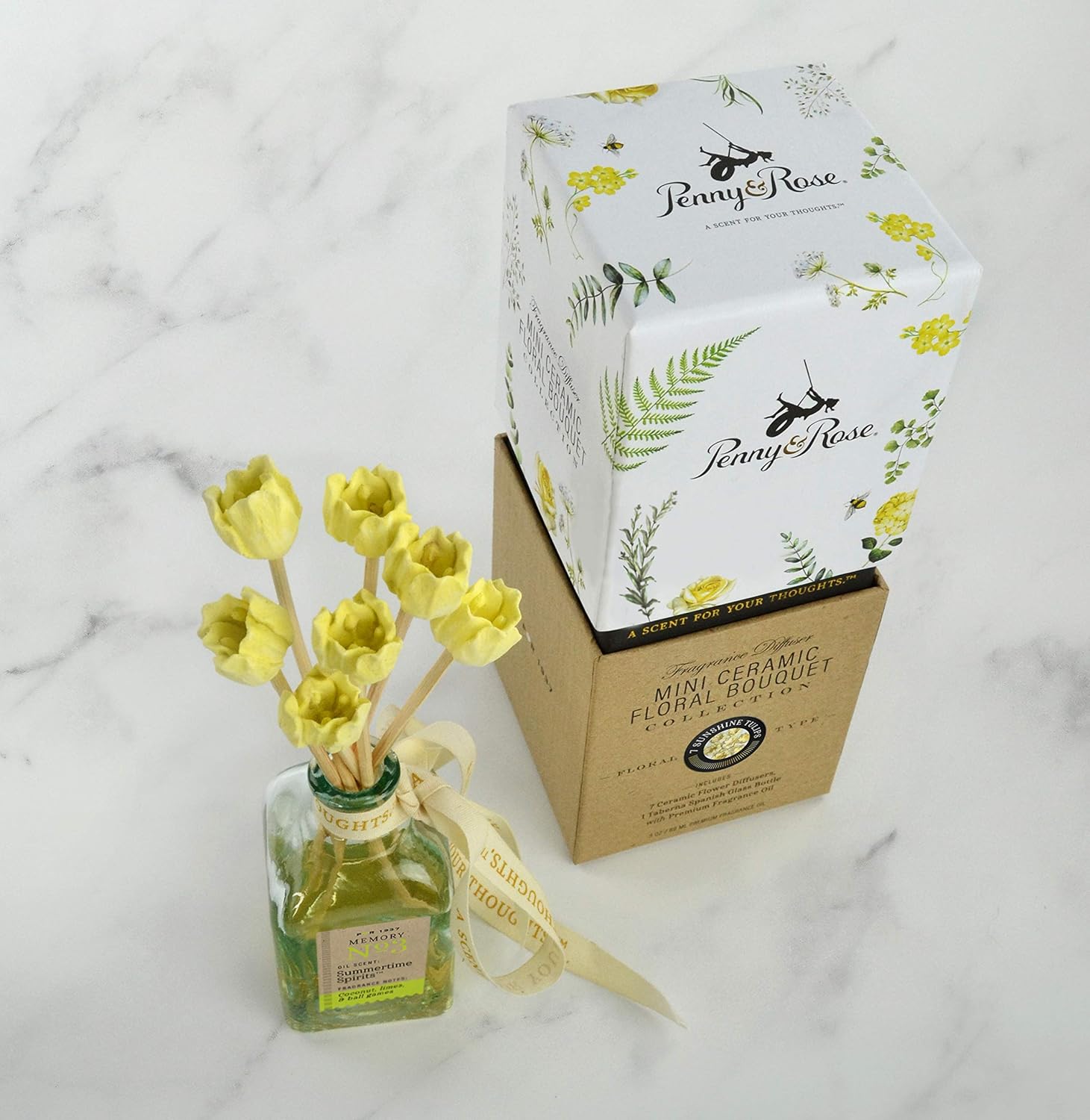 Penny Rose Ceramic Tulip Diffuser Set with 3 oz Oil