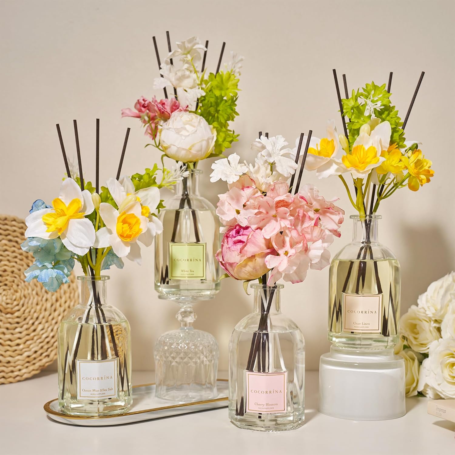COCORRINA Reed Diffuser Clean Linen 85 Floz