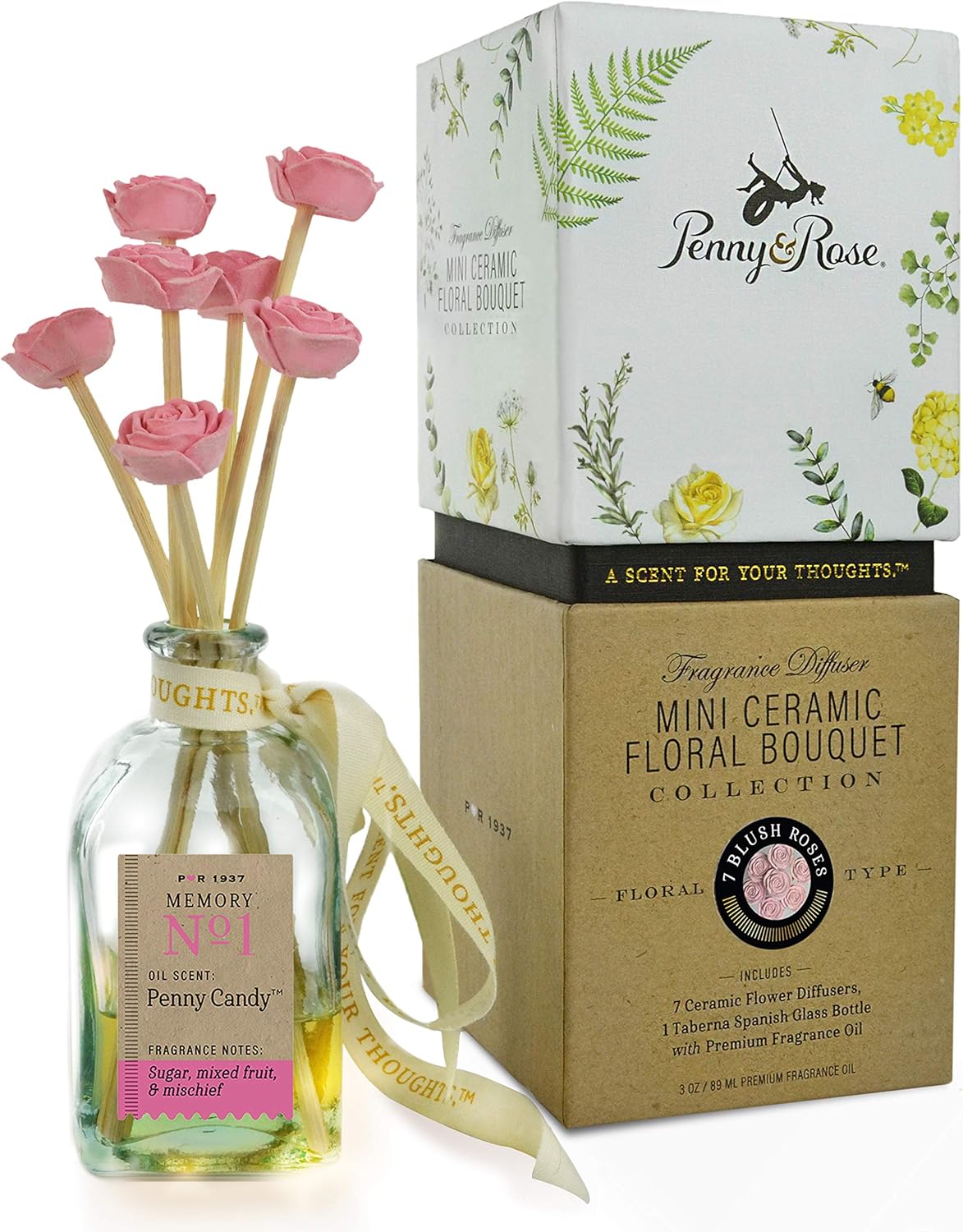 Penny Rose Ceramic Rose Diffuser Set