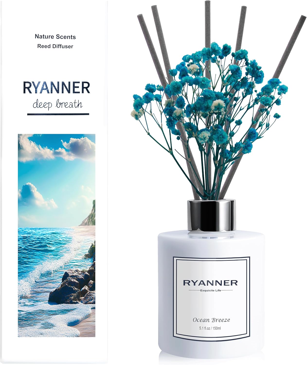 Ocean Breeze Reed Diffuser Set with Essential Oil